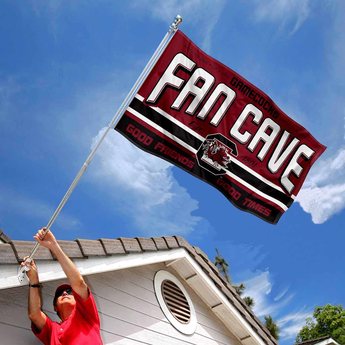 South Carolina Gamecocks Man Cave Banner Flag - College Football Team Decor for Game Room, Tailgate Party & Sports Fan Cave - 3x5 Feet Double Sided Polyester