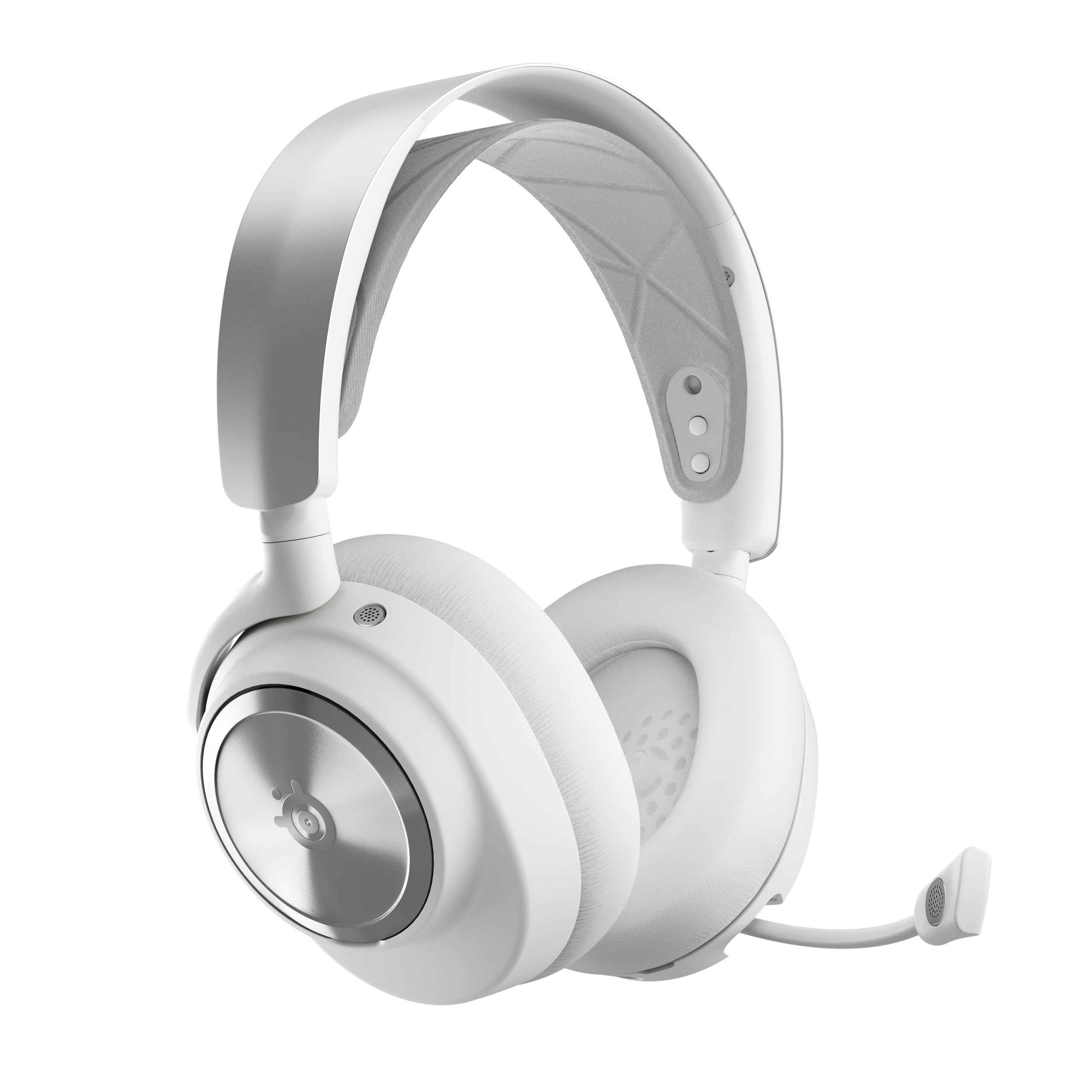 SteelSeries Arctis Nova Pro Wireless Gaming Headset with Active Noise Cancellation - Hi-Res Neodymium Drivers - Infinity Power System - ClearCast Gen 2 Mic - Multi-Platform Compatible (PC, PS5, Nintendo Switch, Mobile) - White - Perfect for Competitive Gaming, Streaming & Home Office Use