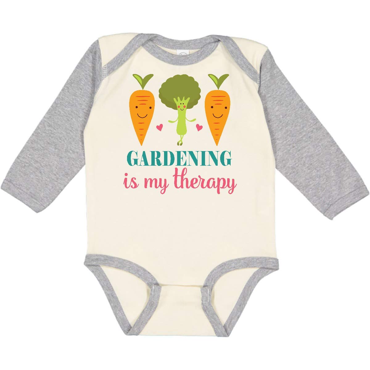Inktastic Gardening is My Therapy Long Sleeve Baby Bodysuit - Comfortable Organic Cotton Onesie for Infants, Perfect for Playtime & Outdoor Activities