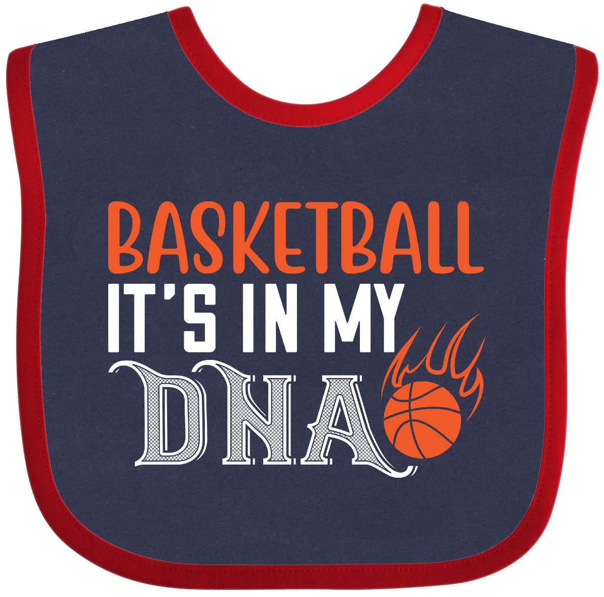 Inktastic Basketball DNA Baby Bib - Soft Cotton Drool Bib for Infants & Toddlers - Perfect for Feeding, Playtime & Sports Fans