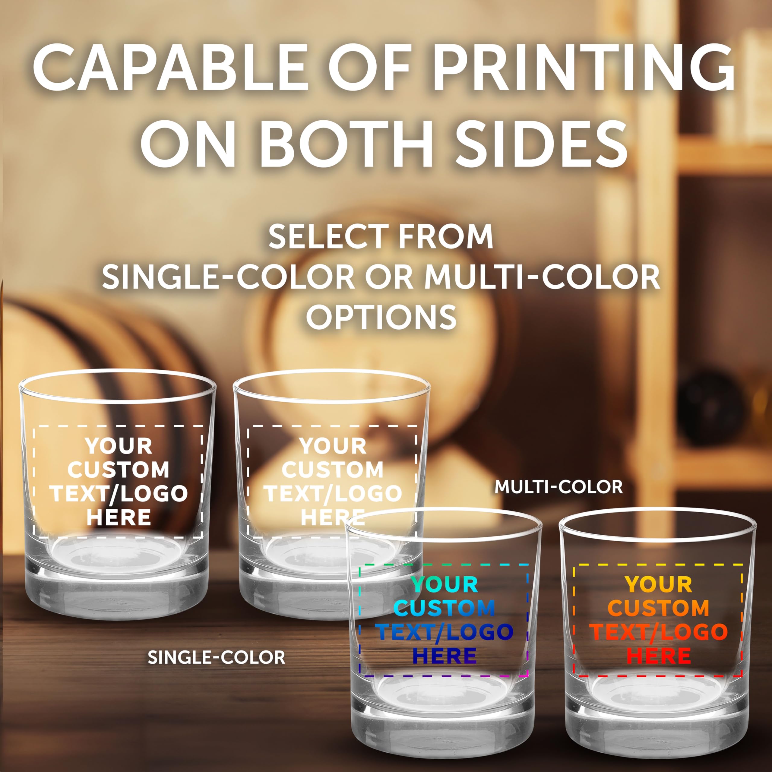 Custom Engraved Whiskey Glasses Set of 50 - 10 oz Heavy Base Old Fashioned Bar Glasses by Libbey | Bulk Pack for Scotch, Bourbon & Cocktails | Perfect for Weddings, Bars, Restaurants & Corporate Gifts