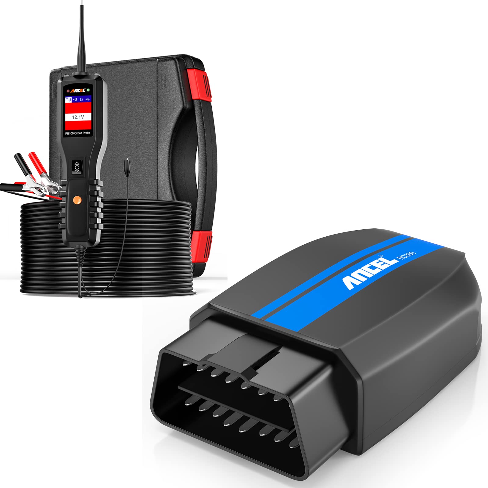 ANCEL PB100 Automotive Power Circuit Probe Tester & BD300 Bluetooth OBD1 OBD2 Scanner - Professional Diagnostic Scan Tool for Car, Truck, SUV - Read & Clear Engine Fault Codes - Perfect for DIY Mechanics & Auto Repair Shops