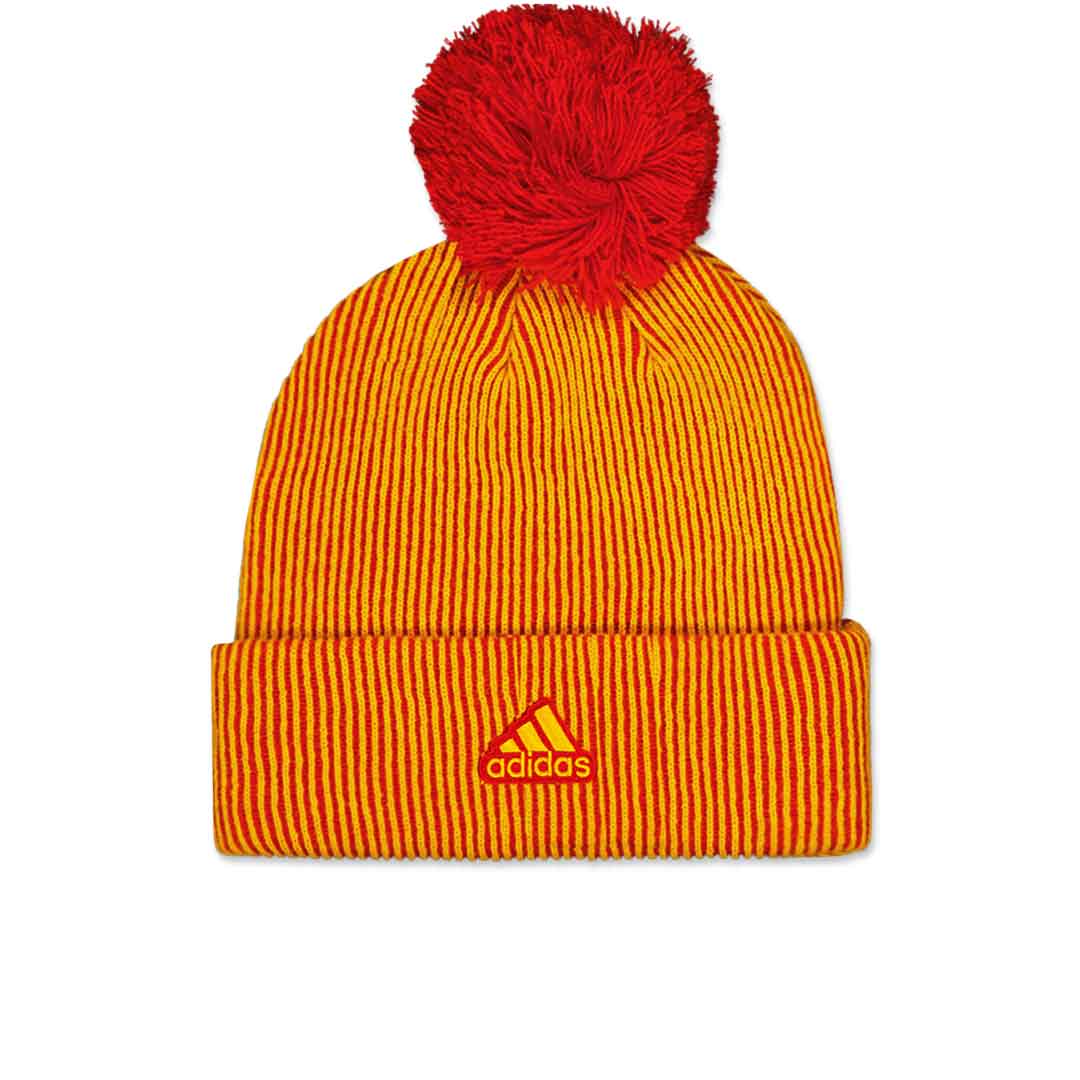 Adidas Calgary Flames Striped Beanie HM7296 - NHL Hockey Team Winter Knit Hat for Men & Women - Perfect for Cold Weather & Game Day Fan Gear