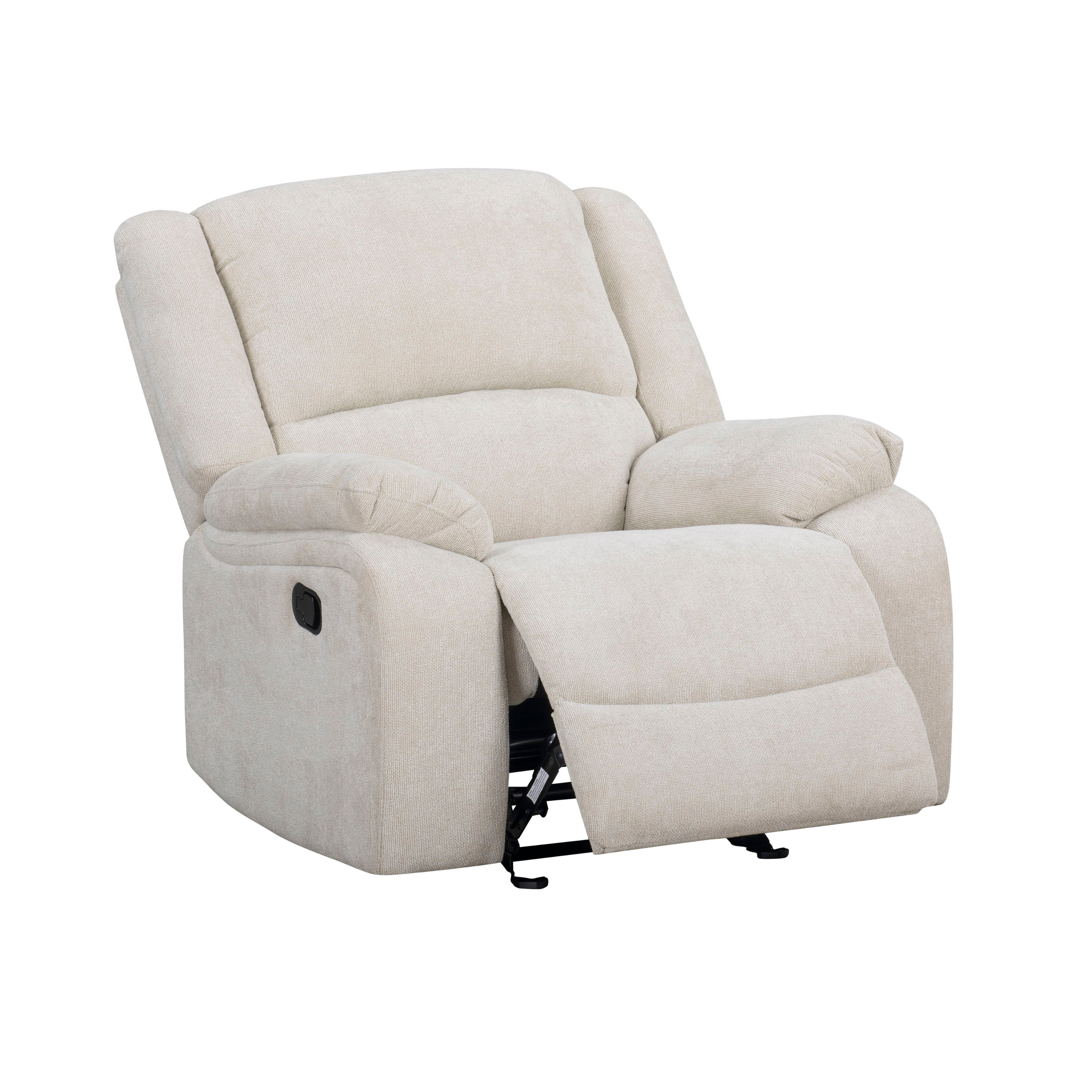 Roundhill Furniture Blitz Transitional Manual Recliner Chair - Comfortable Living Room Reclining Armchair for Relaxing, Reading & Watching TV