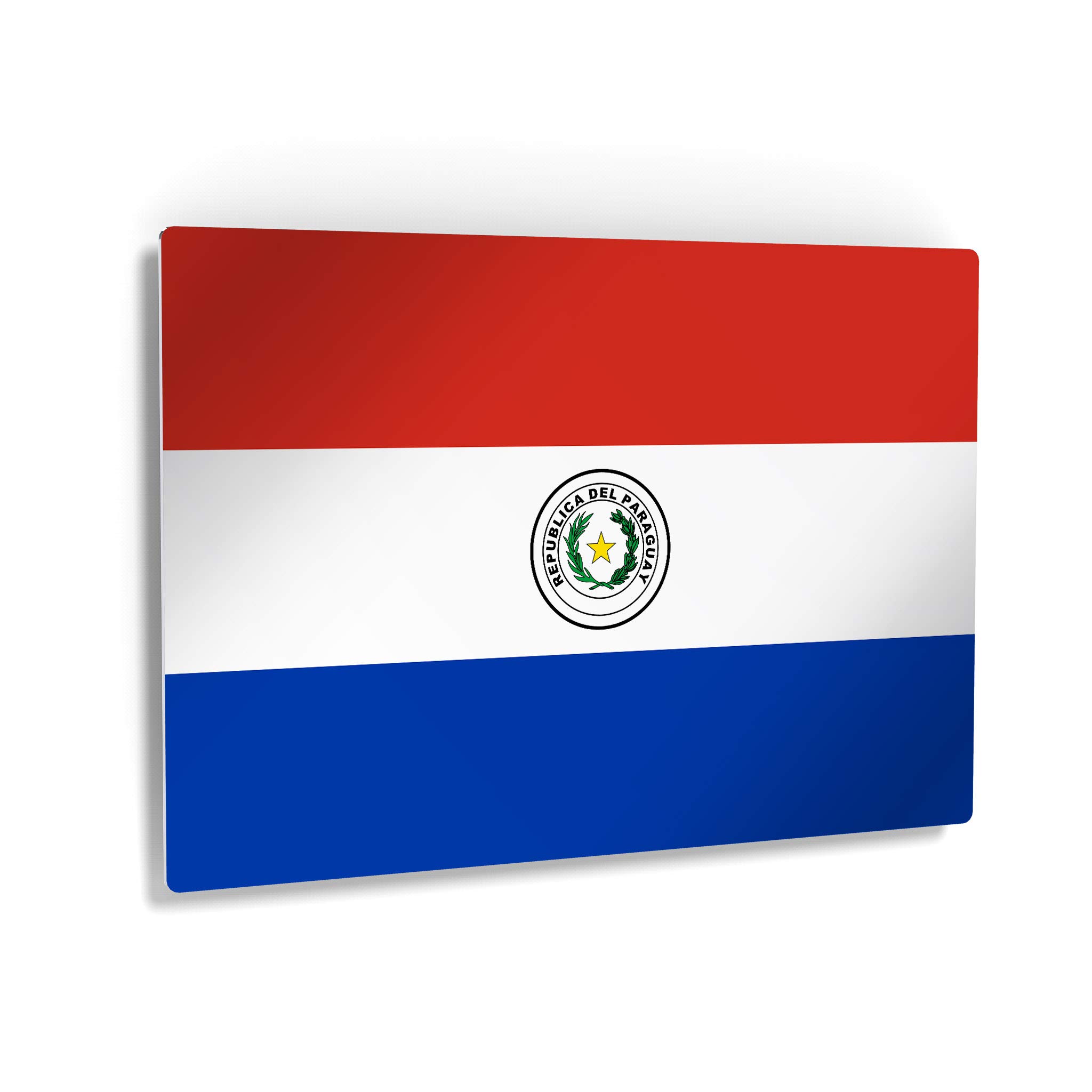 Paraguay Flag Metal Wall Art Print - 24x36 Inches, Ready to Hang, Made in USA | Modern Home & Office Decor for Living Room, Dorm, Bedroom, Kitchen, Man Cave, Sports Club & Bar | Patriotic Country Flags Wall Decor for Gifts & National Pride Display