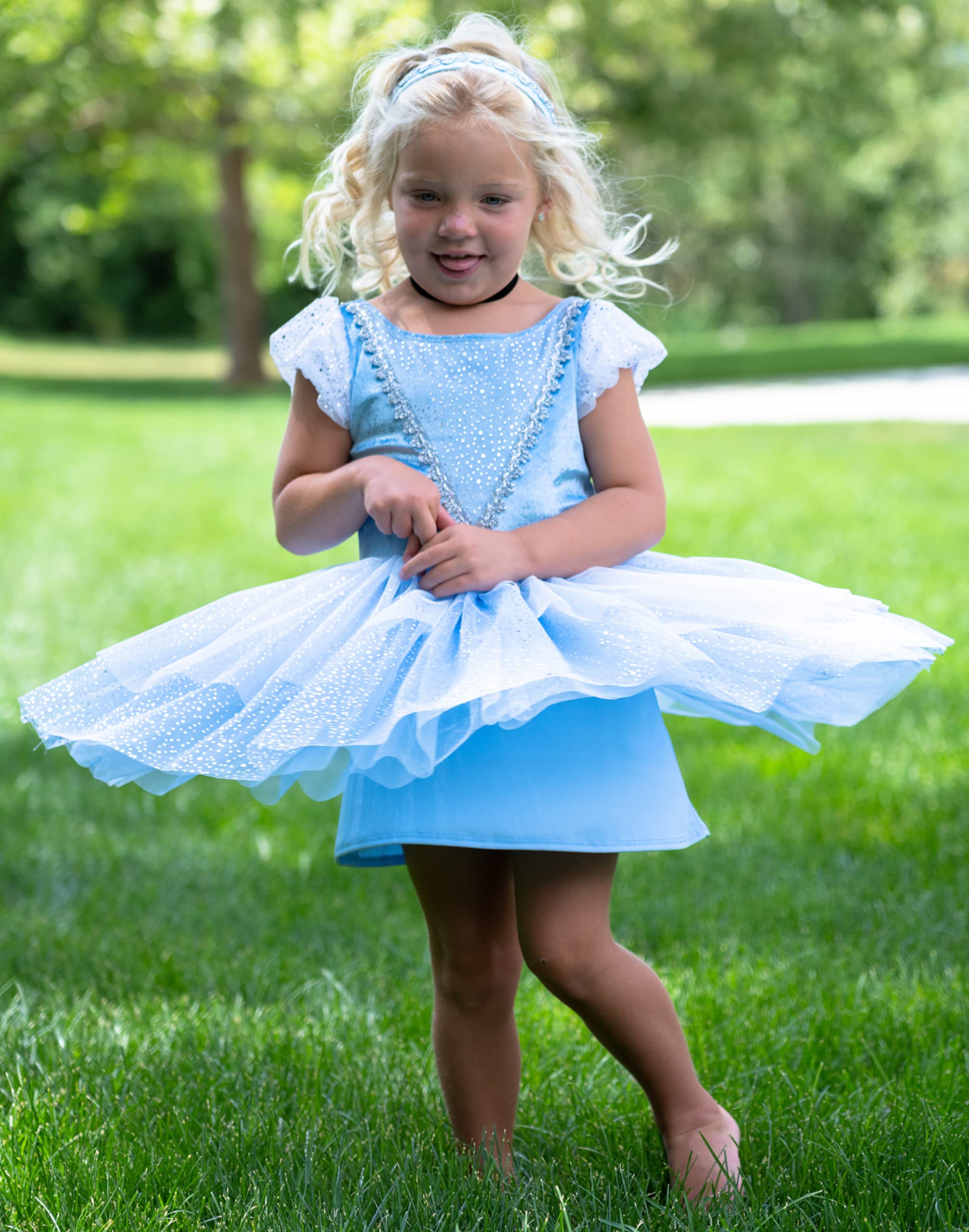 Little Adventures Cinderella Princess Dress for Girls - Machine Washable Kids Pretend Play Costume, Halloween & Birthday Party Outfit - Perfect for Dress-Up, Role Play, and Special Occasions