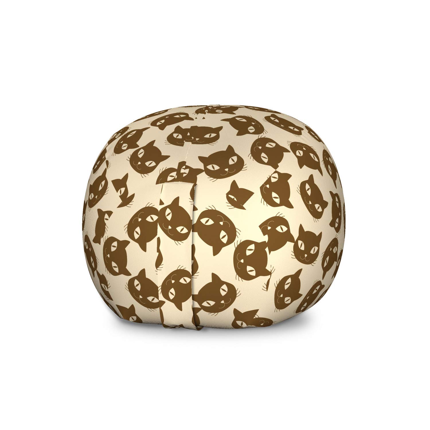 Ambesonne Kitten Storage Toy Bag Chair - Large Washable Stuffed Animal Organizer with Cat Portrait Design | Perfect for Kids' Room, Nursery Decor & Pet Toy Storage (Champagne Chocolate)