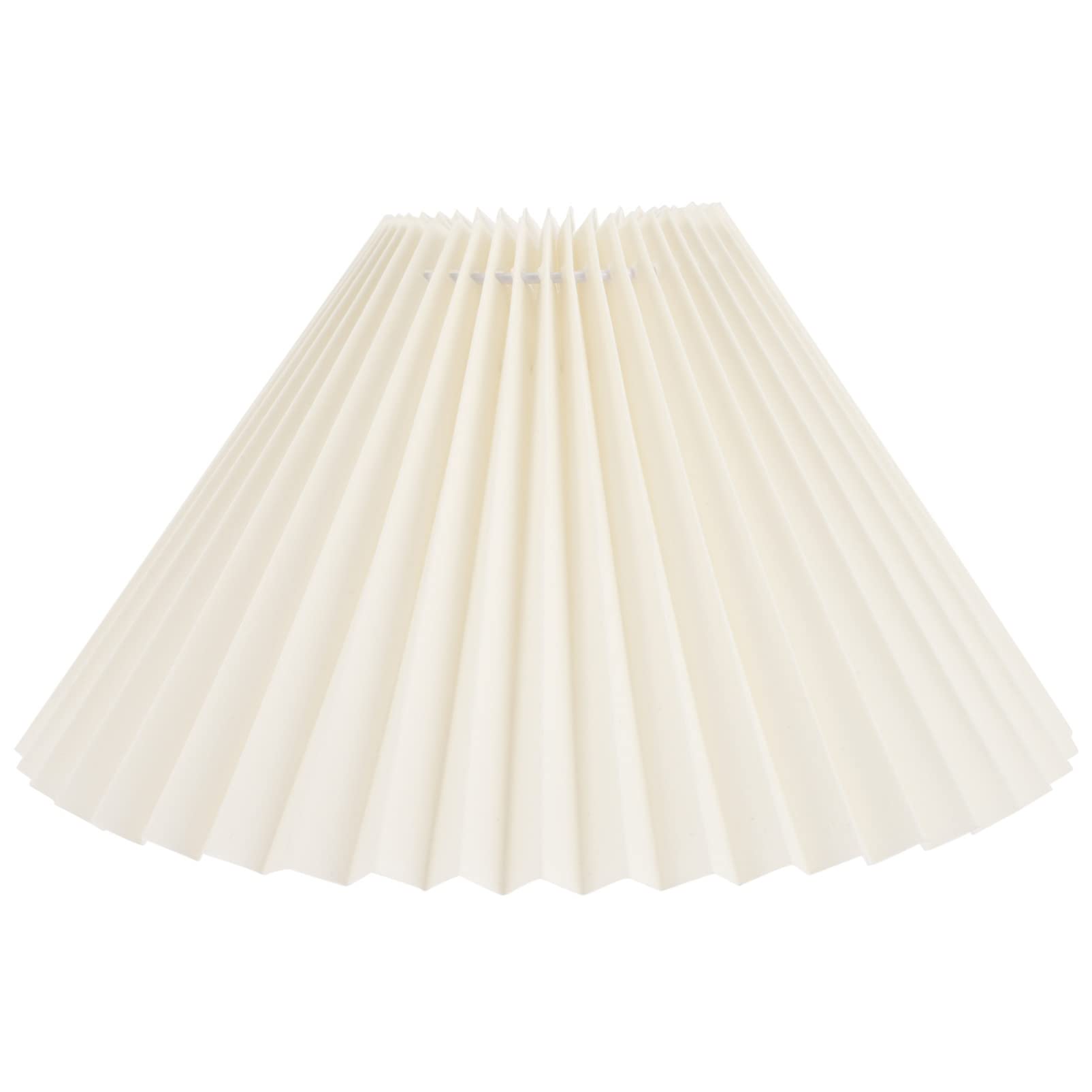 Beaupretty Pleated Lamp Shade - Clip-On E27 Desk Lamp Cover, Chandelier & Floor Light Protector Replacement - Soft Yellow Beige Fabric Shade for Home Office & Bedroom Lighting