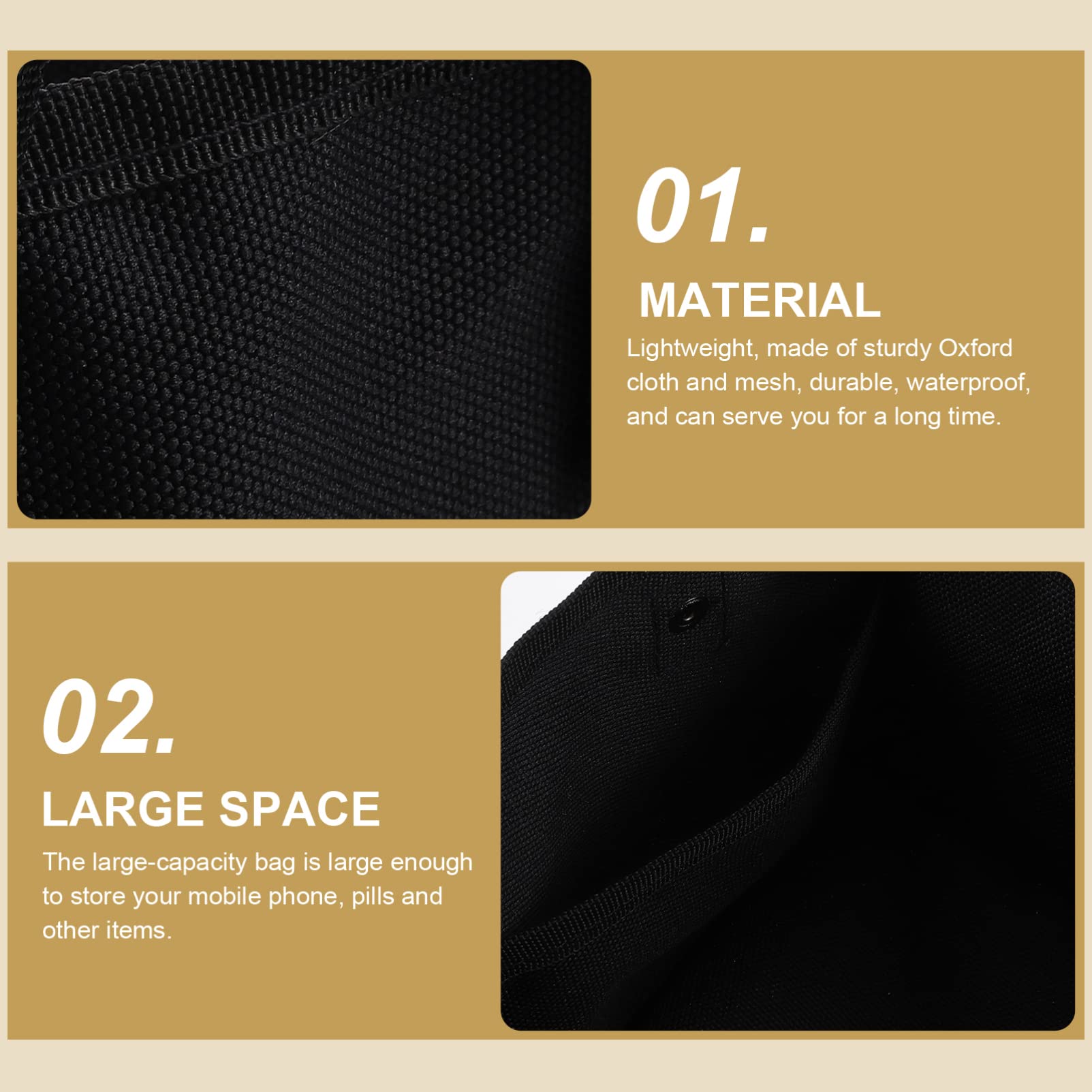 Wheelchair Storage Bag Organizer - Large Capacity Pouch for Purse, Handbag & Outdoor Use - Durable Oxford Cloth with Sunglass Strap (Ideal for Travel, Daily Commute & Mobility Accessories)