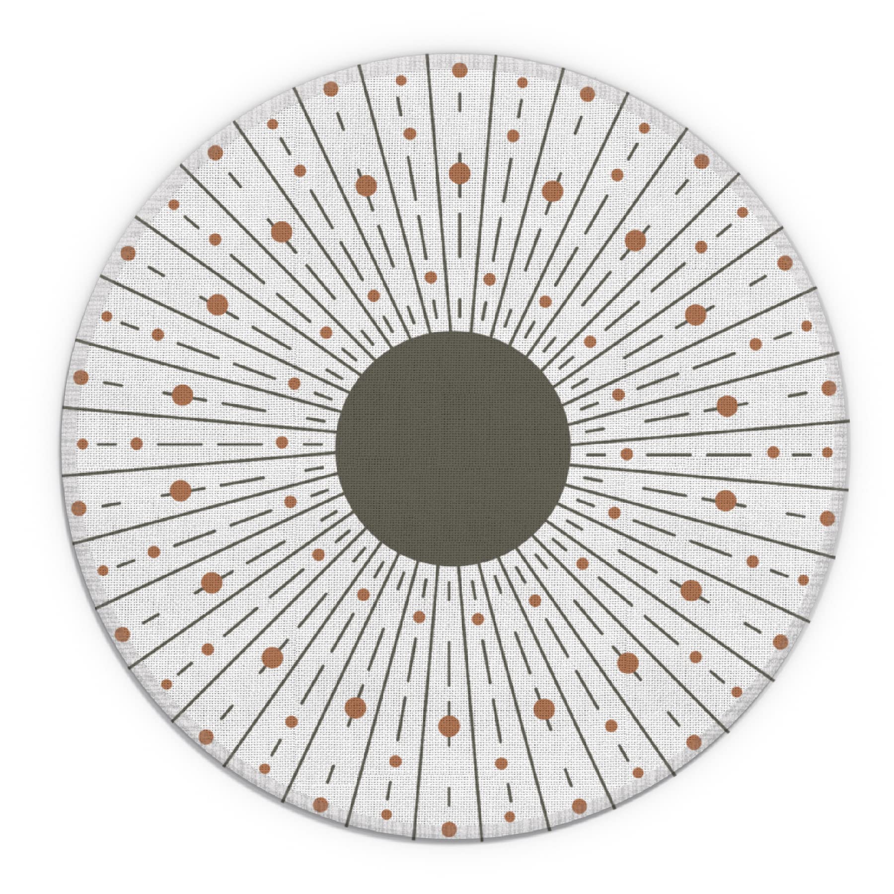 Abstract Boho Sun Sunrays Modern Art Waterproof Round Mouse Pad - 7.9 x 7.9 Inch Non-Slip Rubber Base, Decorative Mousepad for Office, Home & Dorm Desk - Perfect Gift for Boho Lovers, Girls & Women - Ideal for Work, Gaming & Home Decor