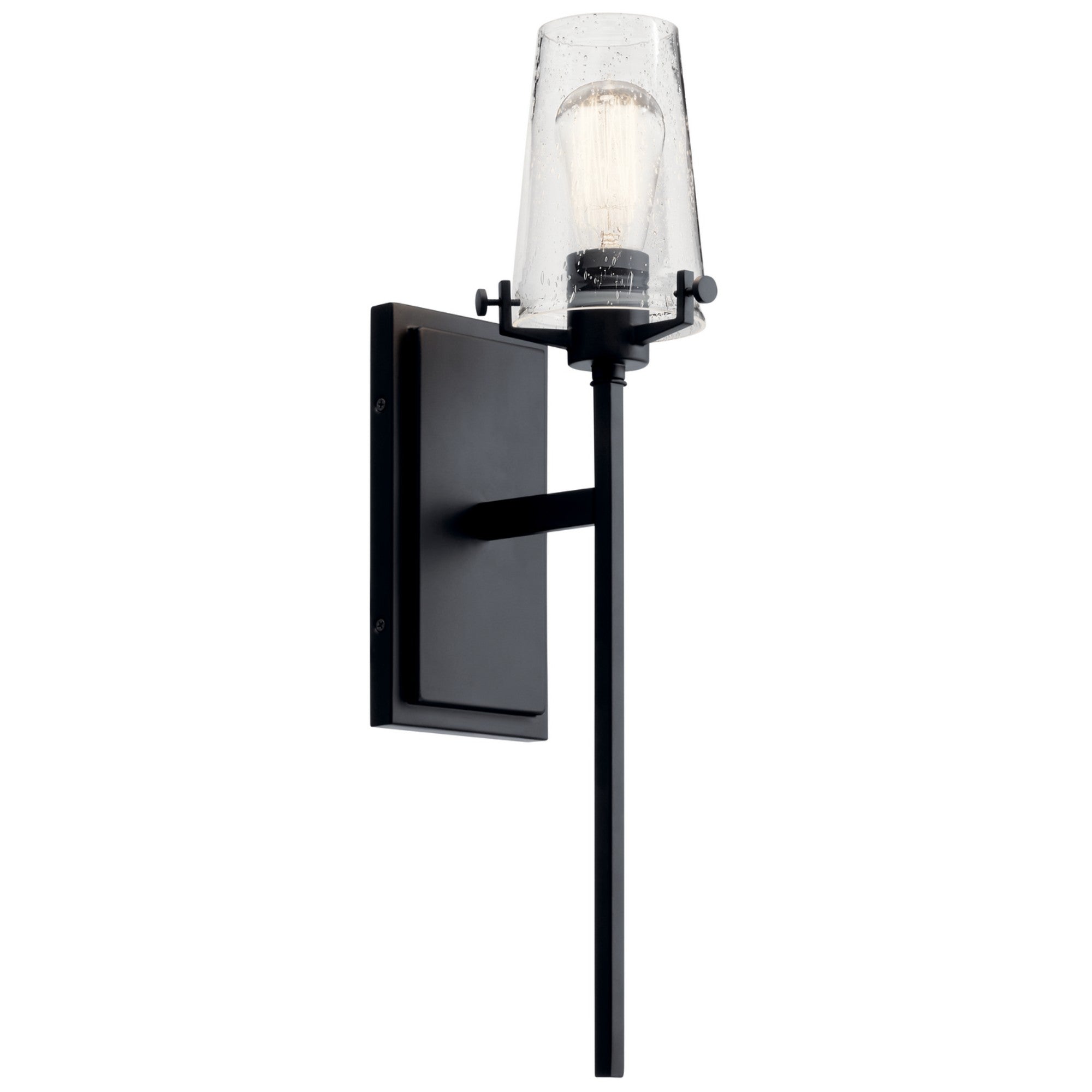 Alton 22-Inch Black Armed Wall Sconce - Modern Matte Finish for Bedroom, Living Room & Hallway Lighting