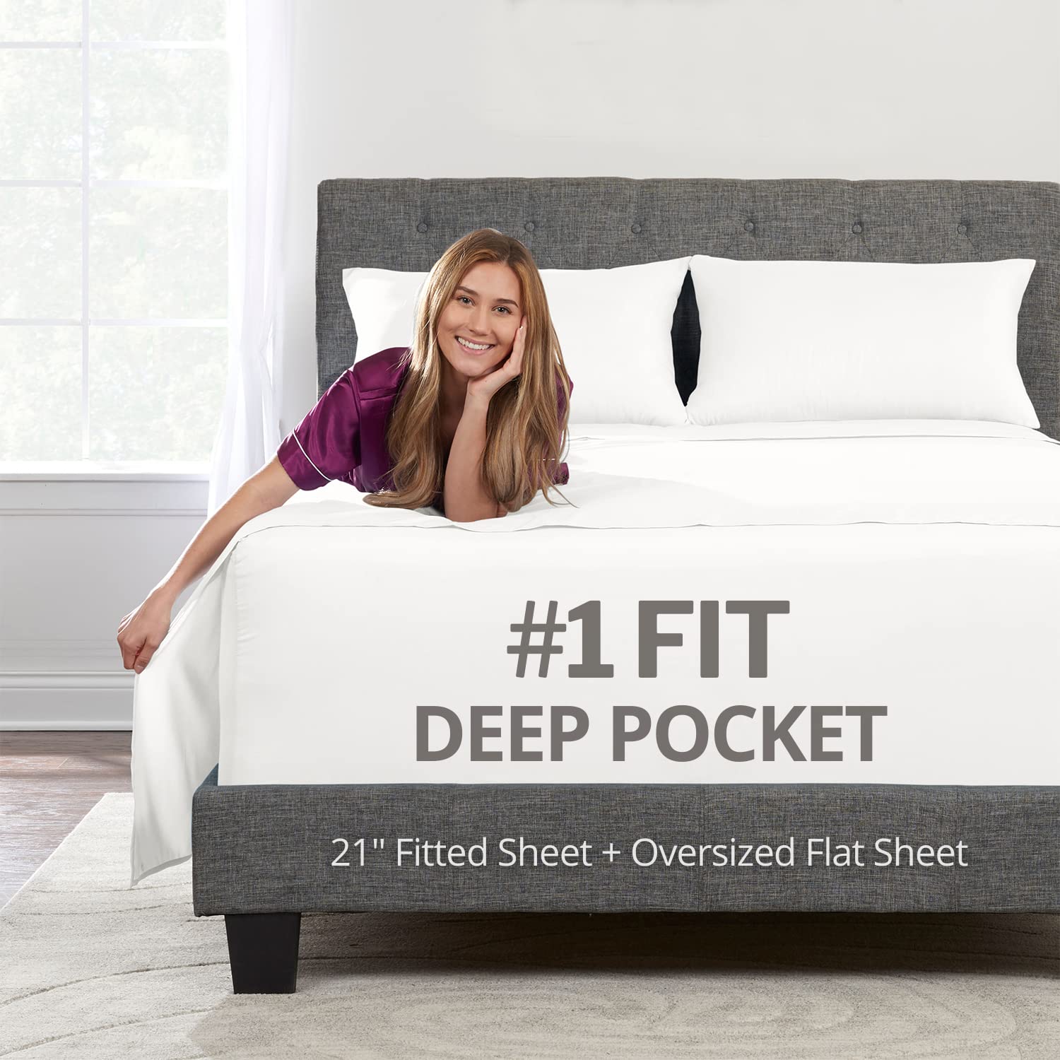 Premium Twin Size Sheet Set - 3 Piece Deep Pocket Bed Sheets with 21