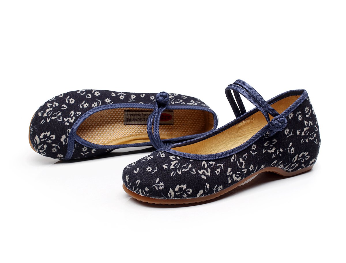 Vintage Chinese Style Embroidered Women's Mary Jane Shoes - Traditional Qipao Dress Flats for Weddings, Tea Ceremonies & Cultural Events