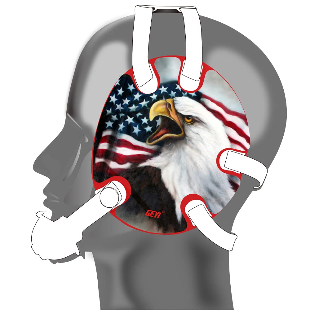 Youth Wrestling Headgear with Bald Eagle Decals - Red Protective Sports Gear for Kids Training & Matches
