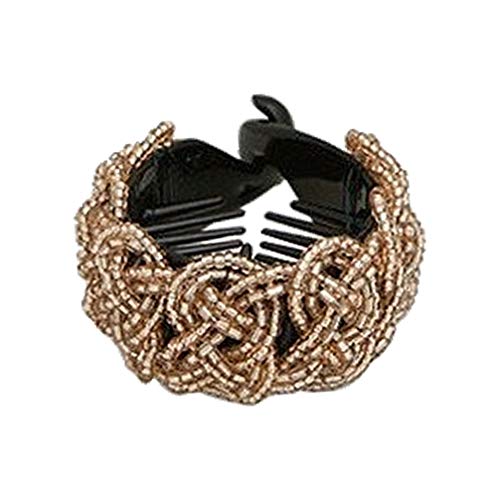 Lurrose 2PCS Rhinestone Banana Hair Clips - Non-Slip Jaw Clips for Thick & Fine Hair, Ponytail Holders & French Barrettes for Women & Girls (Light Brown) - Perfect for Parties, Weddings & Everyday Styling