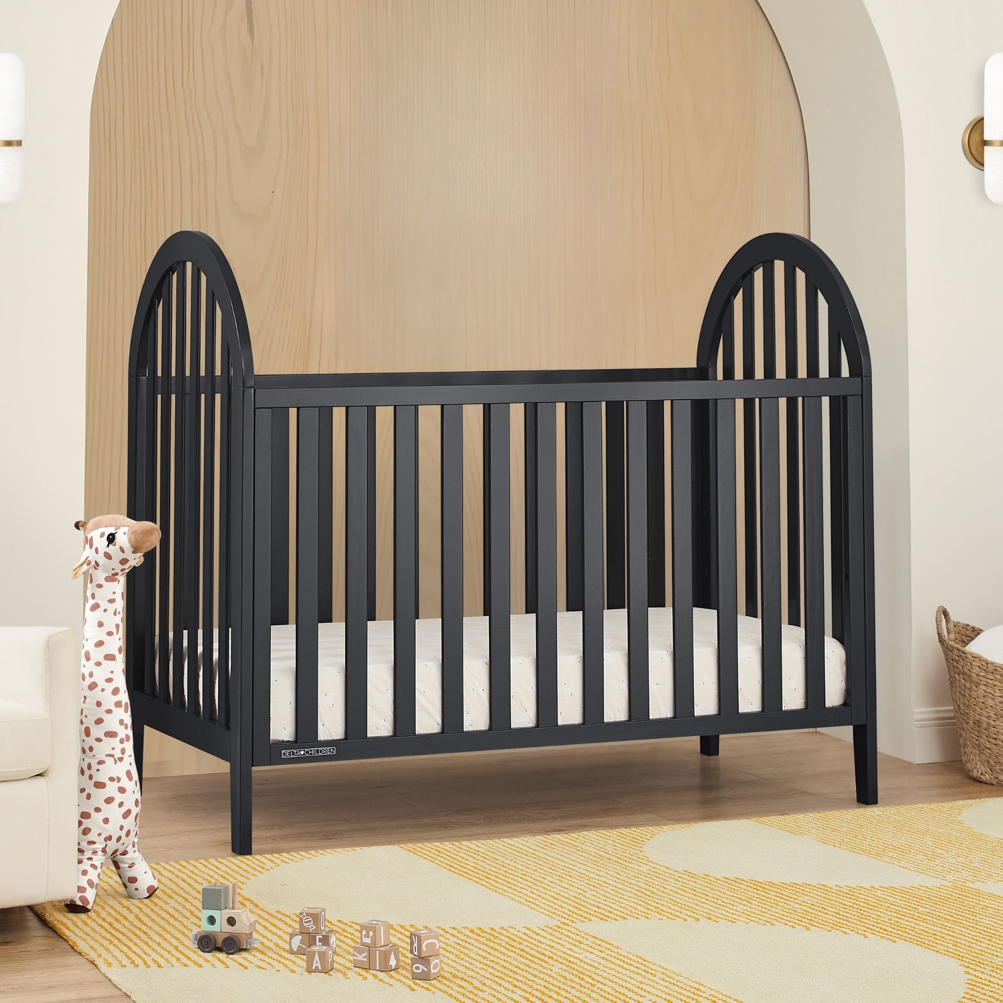 Milano 4-in-1 Convertible Baby Crib - Toddler Bed, Daybed & Full-Size Bed - Nursery Furniture for Boys & Girls - Perfect for Newborn to Teen Years