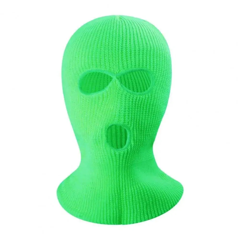 3 Hole Knit Ski Mask Balaclava - Winter Full Face Cover with Heart Embroidery - Thermal Neck Warmer for Cycling, Skiing & Outdoor Activities - Y2K Fashion Face Mask for Cold Weather Protection