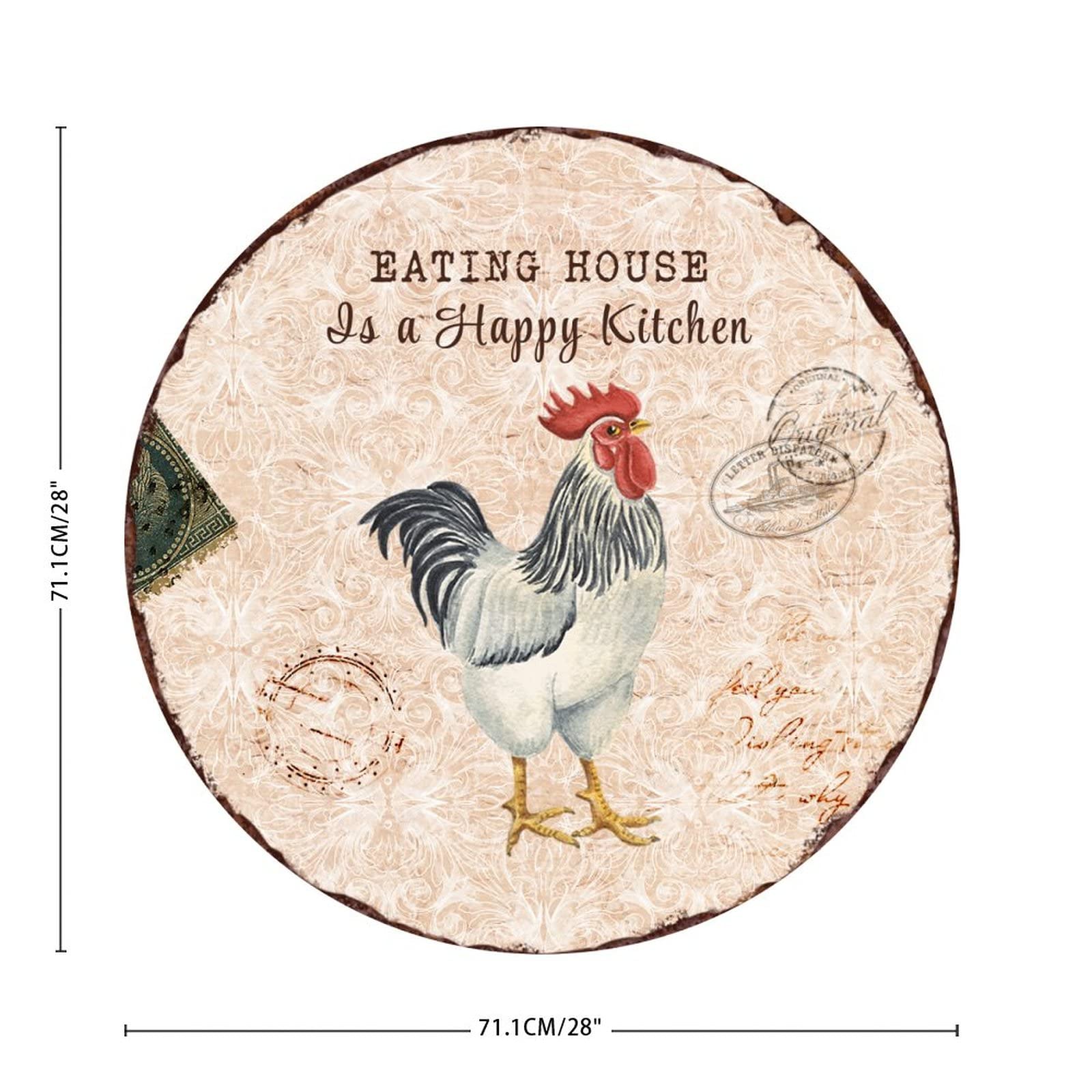 Happy Kitchen Rooster Wall Stickers - Removable Hen & Cockerel Vinyl Decals for Home Decor, Dorm, Playroom, Office | Perfect for Farmhouse Kitchen, Country Style Dining Room & Chicken Themed Nursery