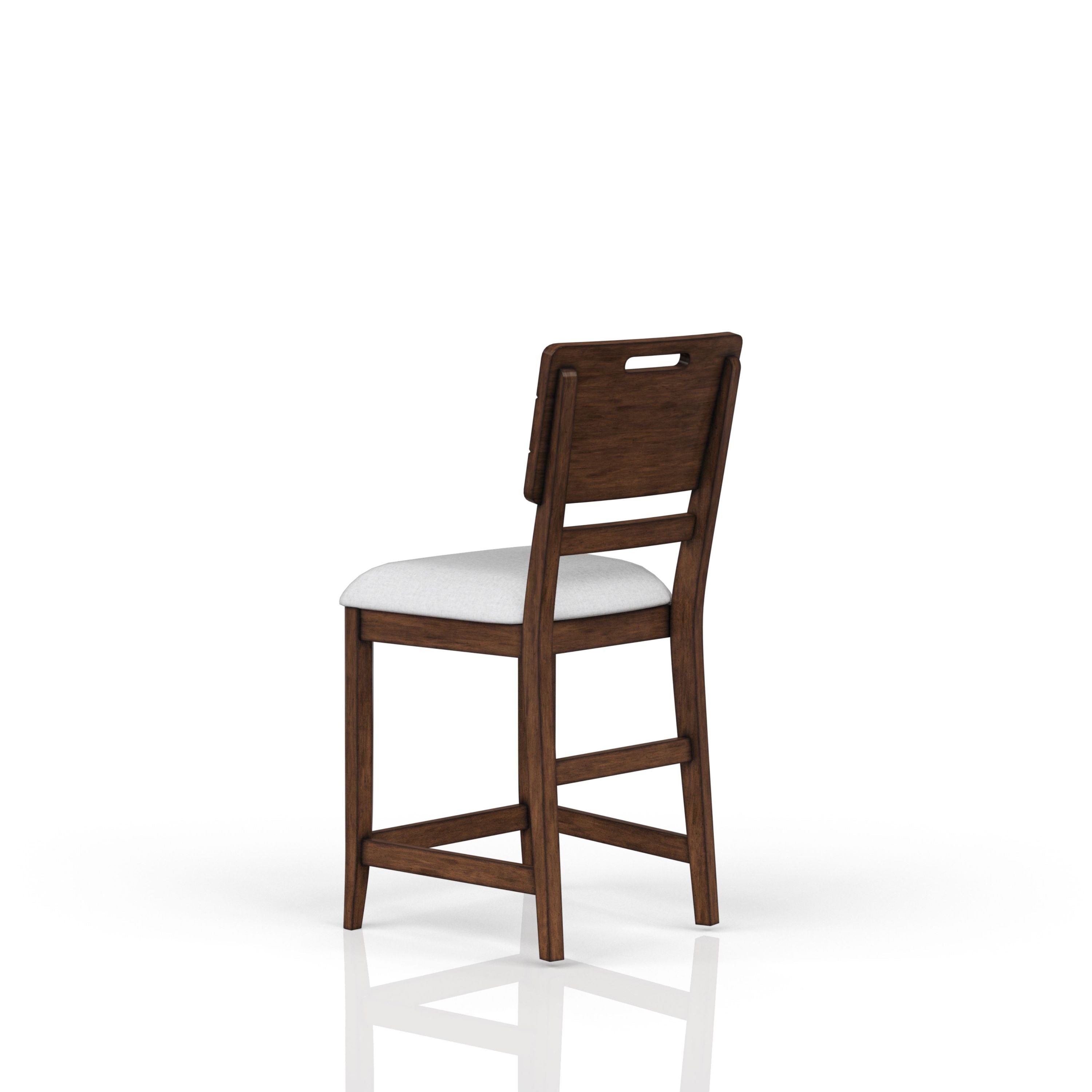 Set of 2 Brown Casual Counter Stools with Contrasting Upholstered Seats - Perfect for Kitchen Islands, Breakfast Bars & Home Decor