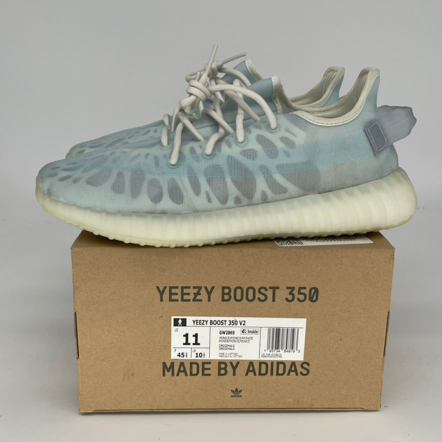 Adidas Yeezy 350 V2 Mono Ice Sneakers - Men's Size 11 & Women's Size 12.5 (GW2869) | Boost Comfort for Running, Gym & Casual Wear
