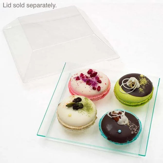 Comatec Square Appetizer Plates - Set of 6 Durable BPA-Free Plastic Small Plates in Sea Green, Perfect for Parties, Snacks, and Hors d'Oeuvres