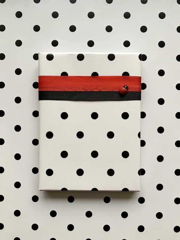 Premium Dovetail Black Polka Dot Gift Wrapping Paper - 6 Sheets Pack for Birthday, Christmas & Party Presents