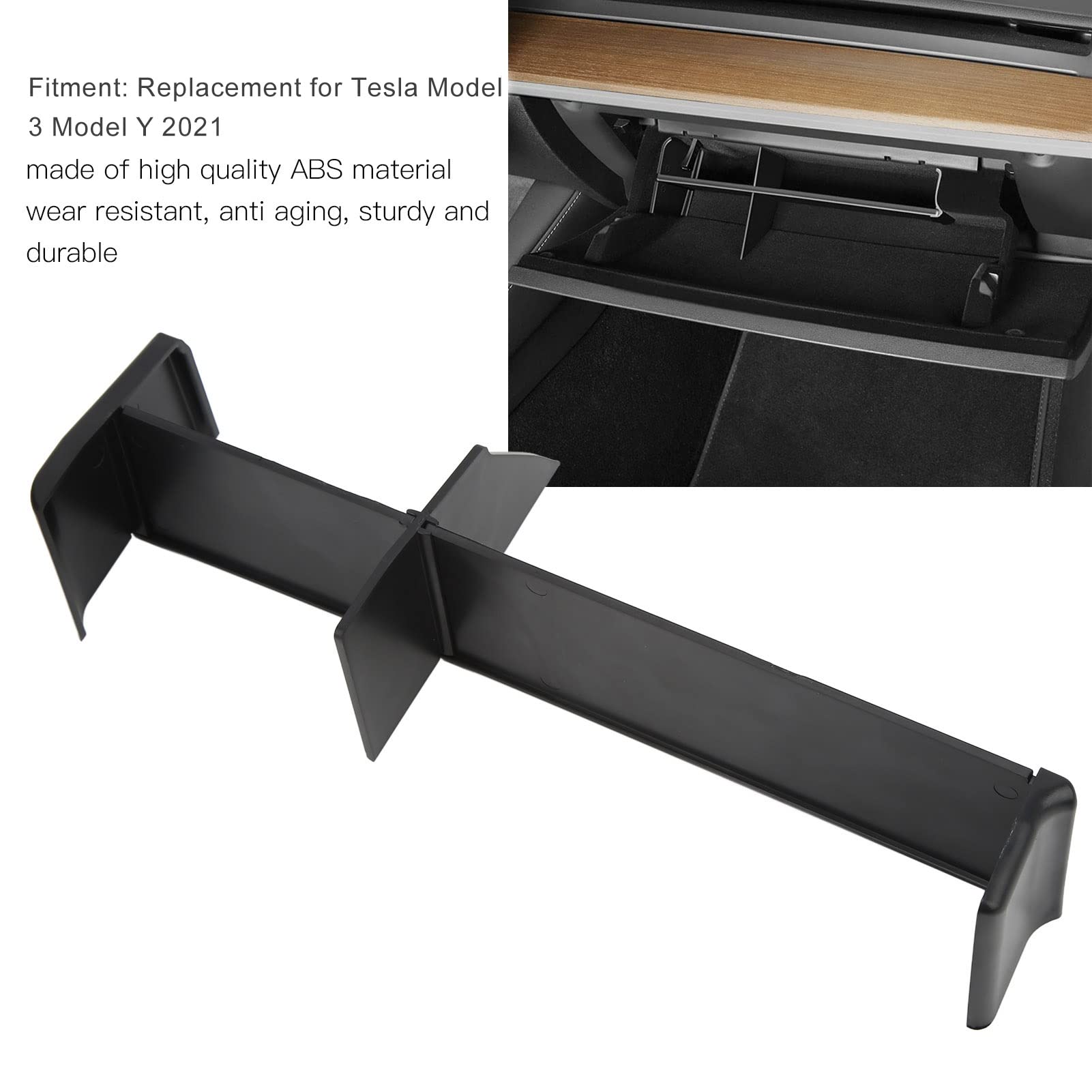 Tesla Model 3 & Y Glove Box Organizer Dividers - Premium Interior Accessories for 2021+ Models | Perfect for Car Storage & Organization