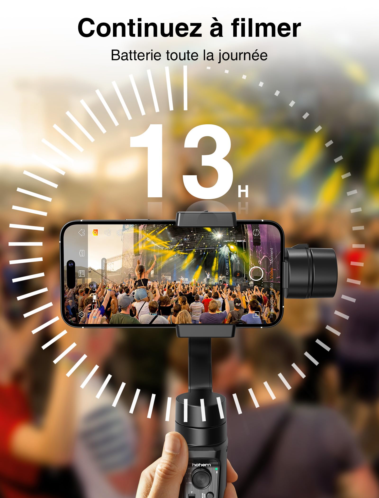 Hohem iSteady Mobile+ 2024 3-Axis Smartphone Gimbal Stabilizer for iPhone 15/14/13/XR, Samsung Galaxy & Huawei - Up to 280g Payload, Portable with App Control - Perfect for Vlogging, Live Streaming & Smooth Video Recording