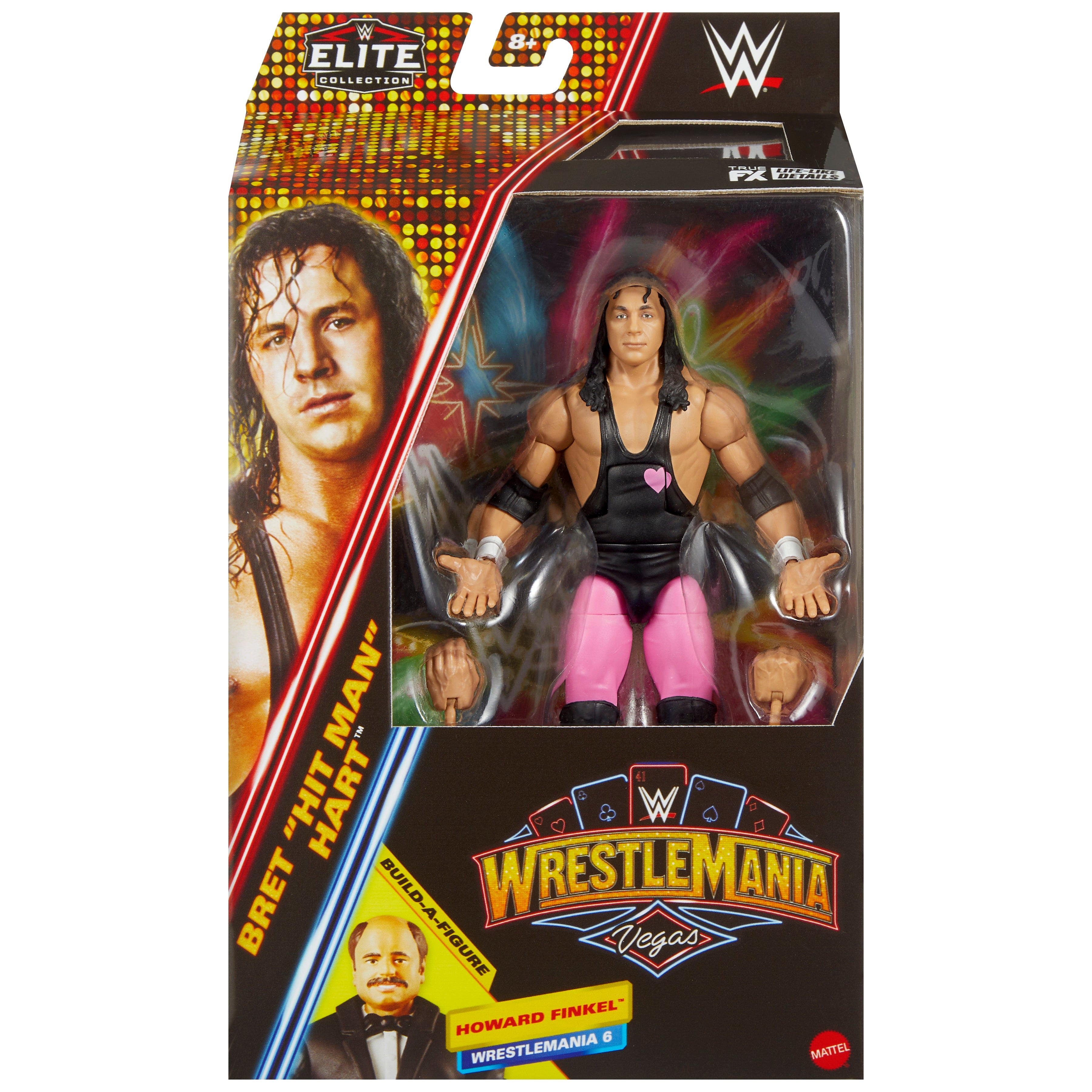 WWE WrestleMania Elite Collection Bret Hart Action Figure (Build-A-Figure) - Perfect for Wrestling Fans & Collectors, Great for Display, Play & Gift Giving