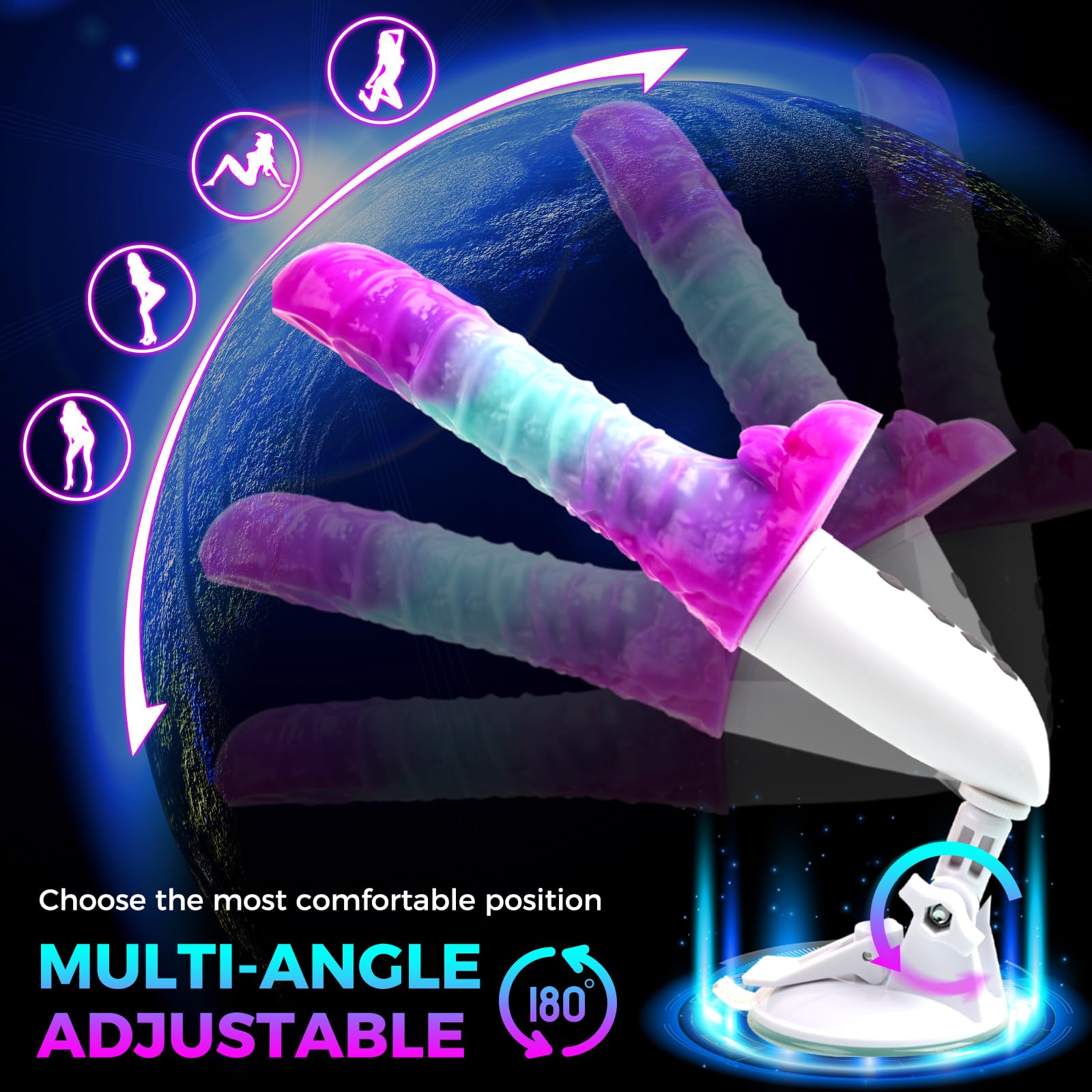 Realistic Thrusting Dildo for Women - 5 Thrusting & 10 Vibration Modes G-Spot Stimulator with Suction Cup | Hands-Free Adult Sex Toy for Solo Play & Couples Use