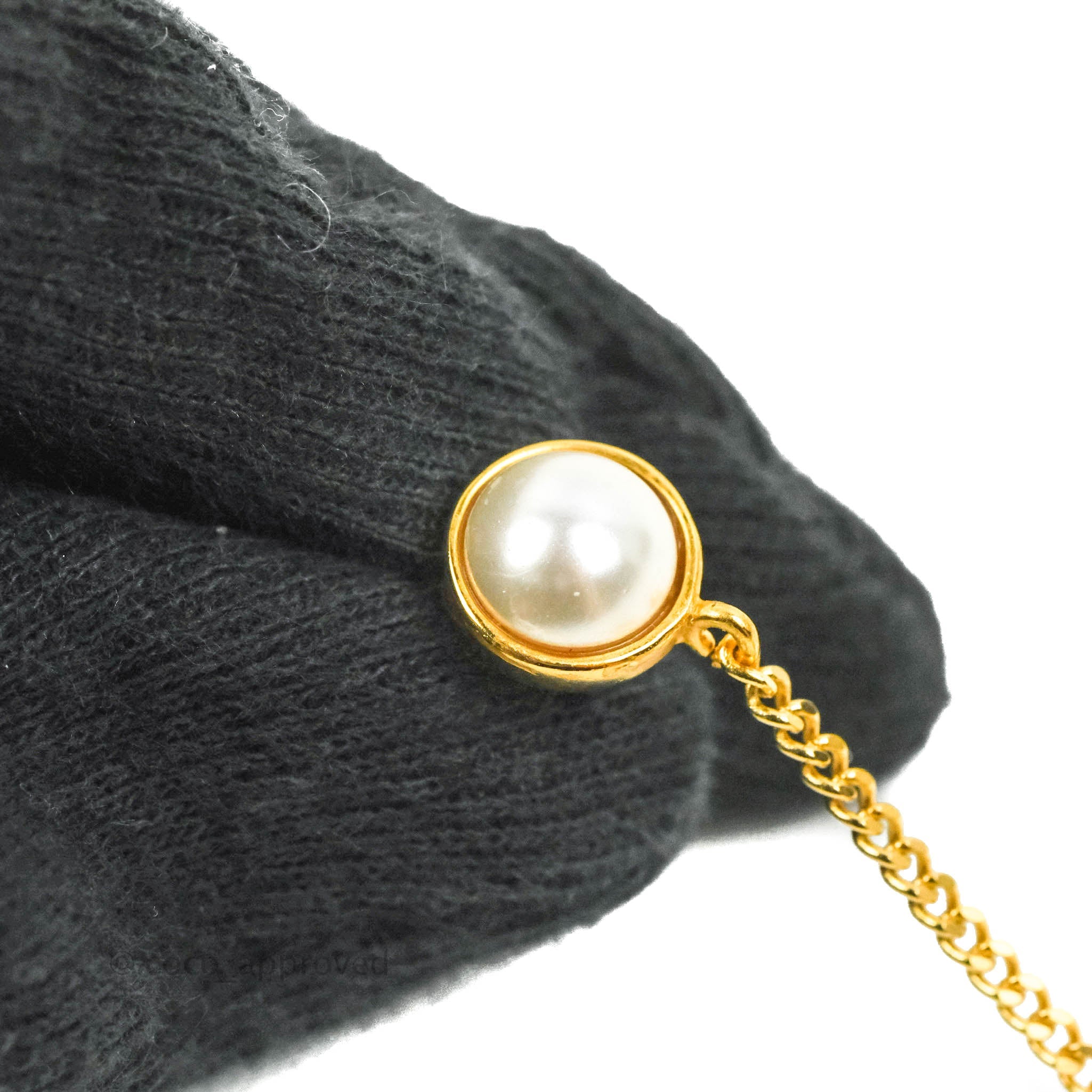 Chanel Rhinestone Pearl Drop Earrings - Gold Tone Luxury Jewelry for Women | Perfect for Parties, Weddings & Special Occasions