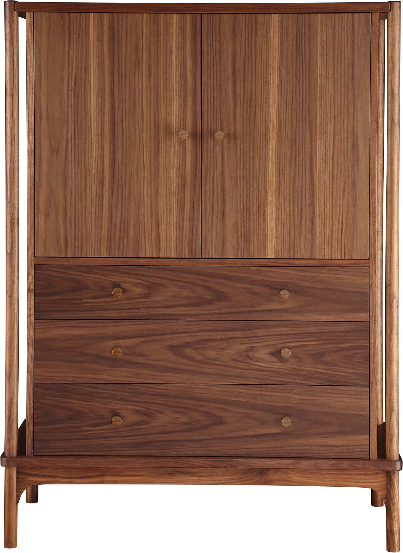 Walnut Grove Gentleman's Chest - Solid Wood Dresser with 6 Drawers for Bedroom Storage | Perfect for Master Bedroom, Guest Room & Dorm Organization