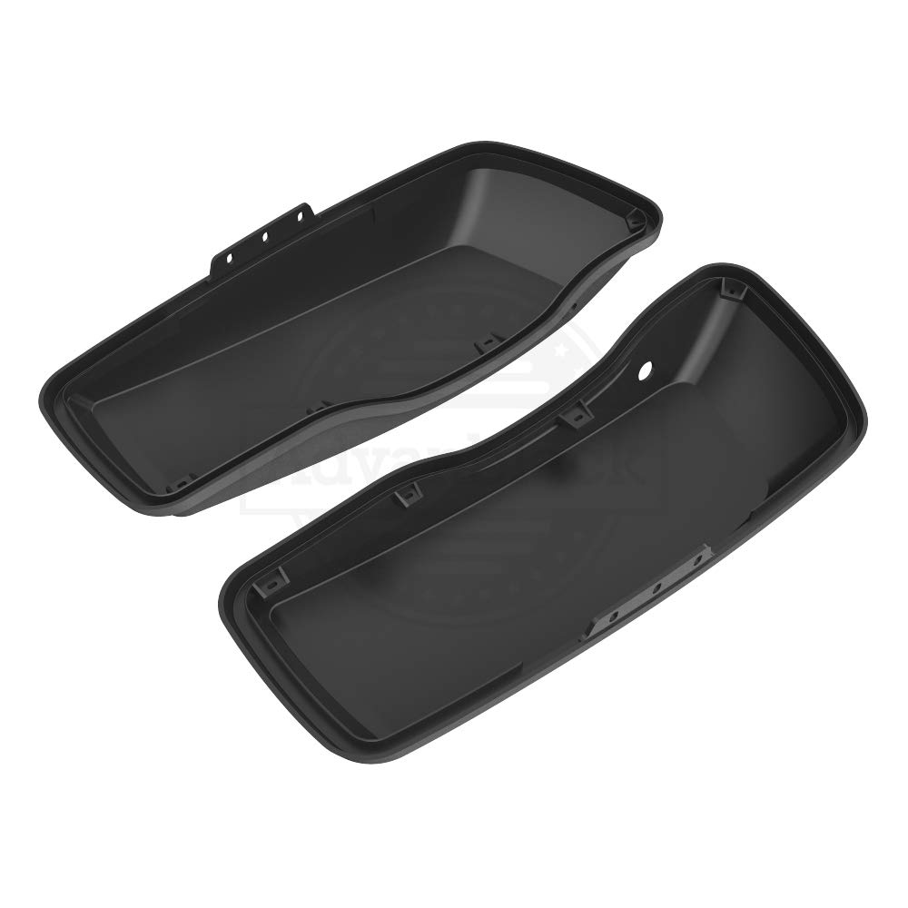 Premium Moto Onfire Charcoal Denim Saddlebag Lids for Harley Touring, Street Glide & Road Glide Special (2014-2022) - Durable Motorcycle Accessories for Long Rides & Road Trips
