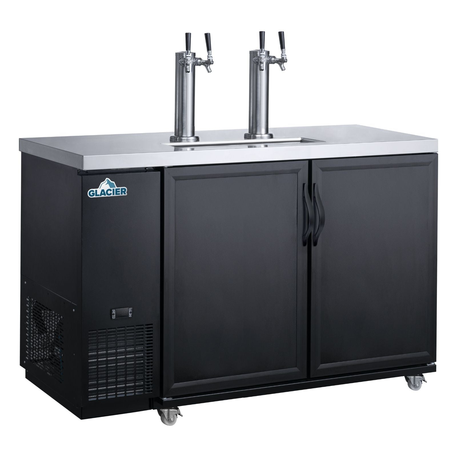Glacier 56 Commercial Draft Beer Refrigerator - Dual Solid Door Design with 2 Keg Capacity - Perfect for Bars, Restaurants, and Home Brewing Enthusiasts