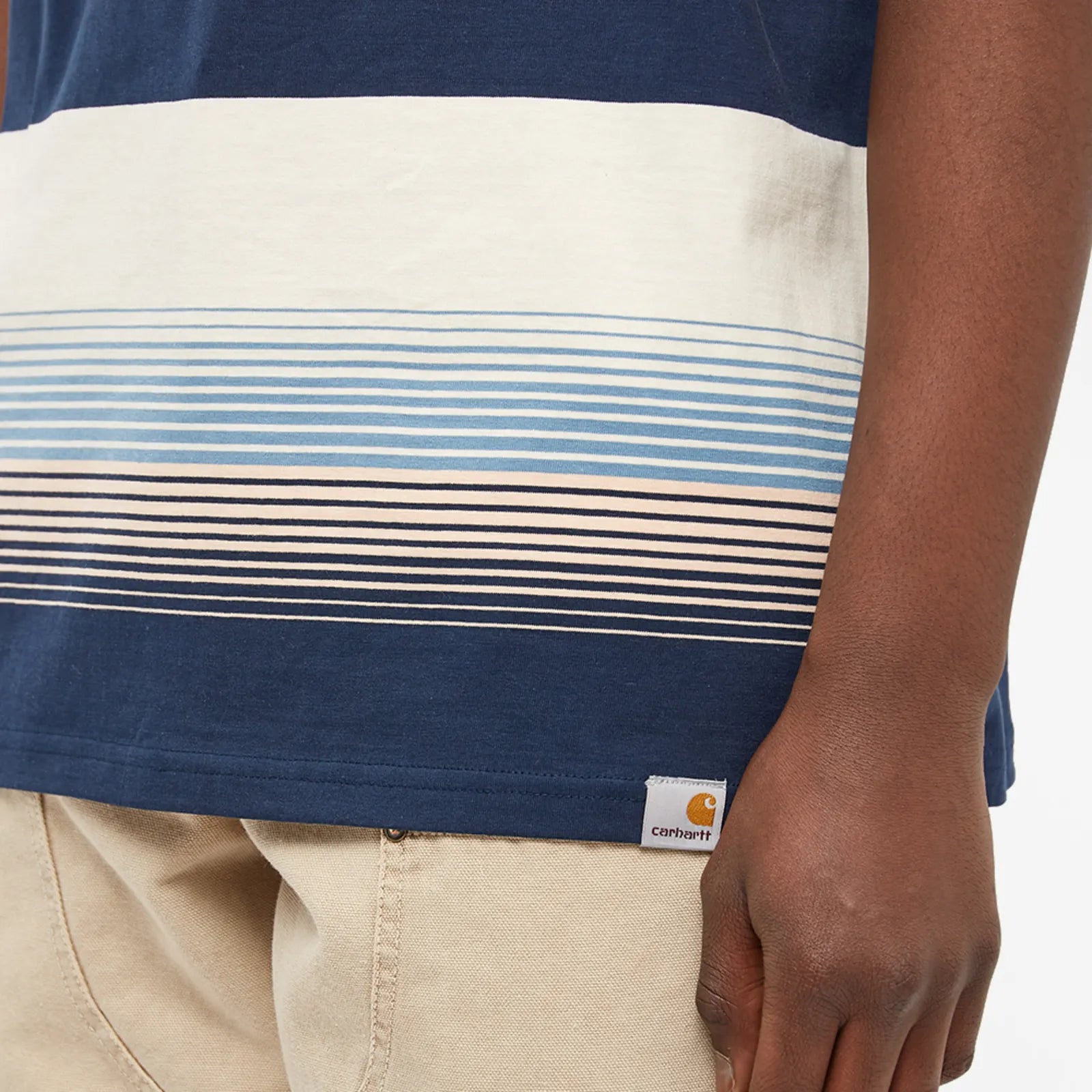 Carhartt Stripe T-Shirt for Men - Durable Cotton Work Shirt - Casual & Workwear Essential - Perfect for Construction, Outdoor Activities & Everyday Wear