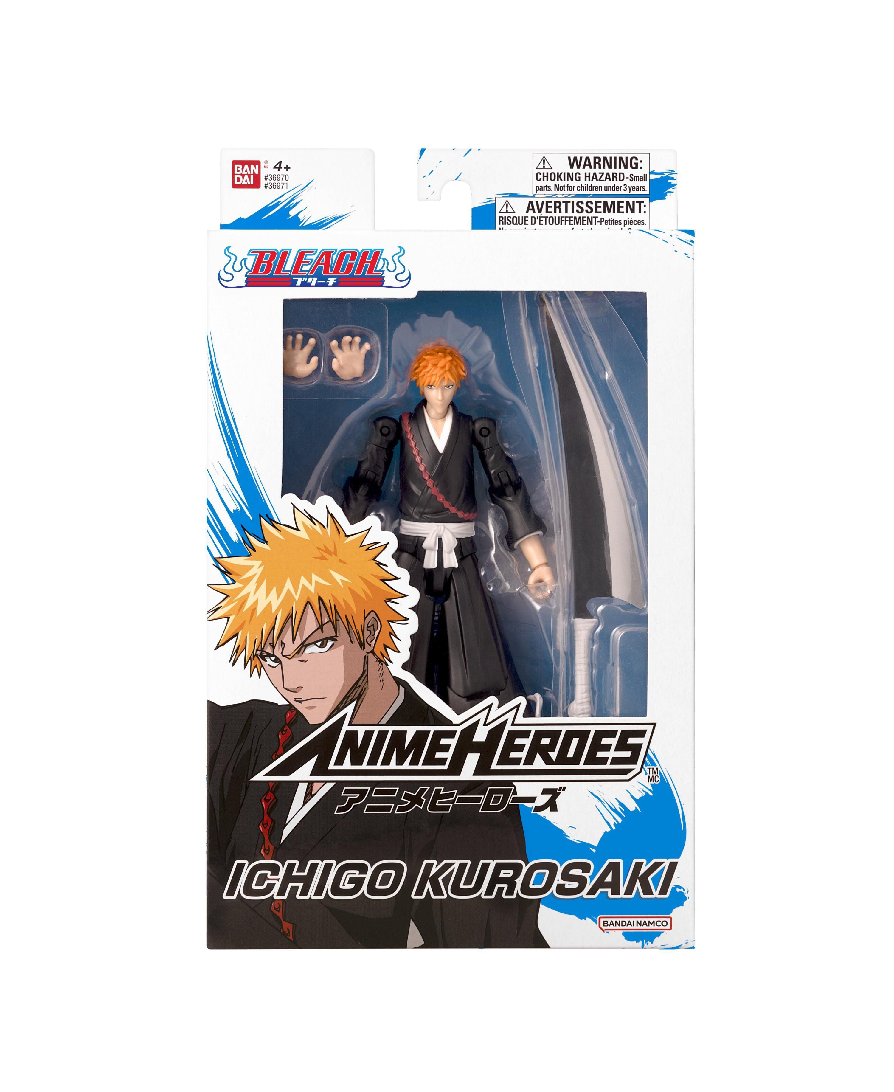 Bandai Anime Heroes 6.5 Inch Ichigo Kurosaki Action Figure - Bleach Collectible Toy for Anime Fans & Display