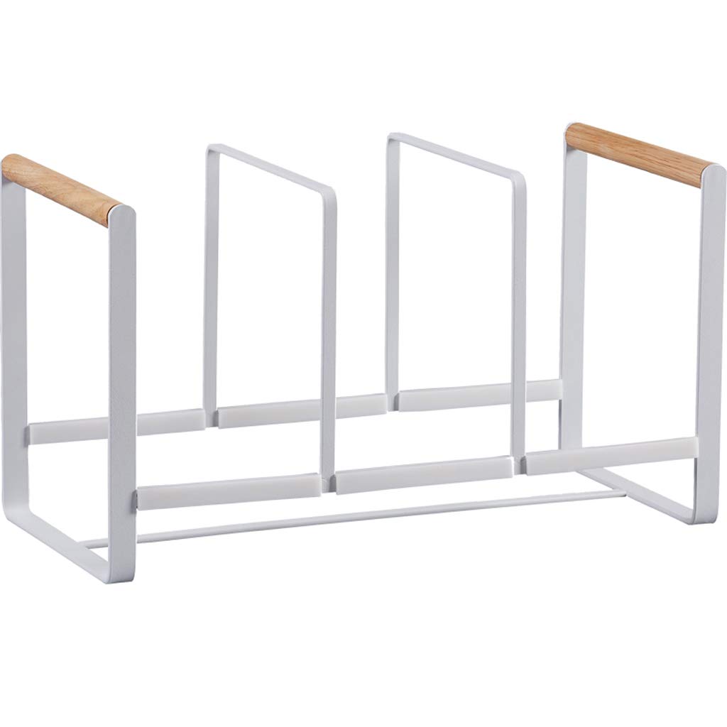 Nordic Style Wrought Iron Kitchen Drain Rack with Wooden Handle - Single Layer Large Capacity Dish Drying Rack, Multi-Grid Storage Shelf for Dishes, Cups & Utensils | Perfect for Small Kitchens, Countertop Organization & Space Saving