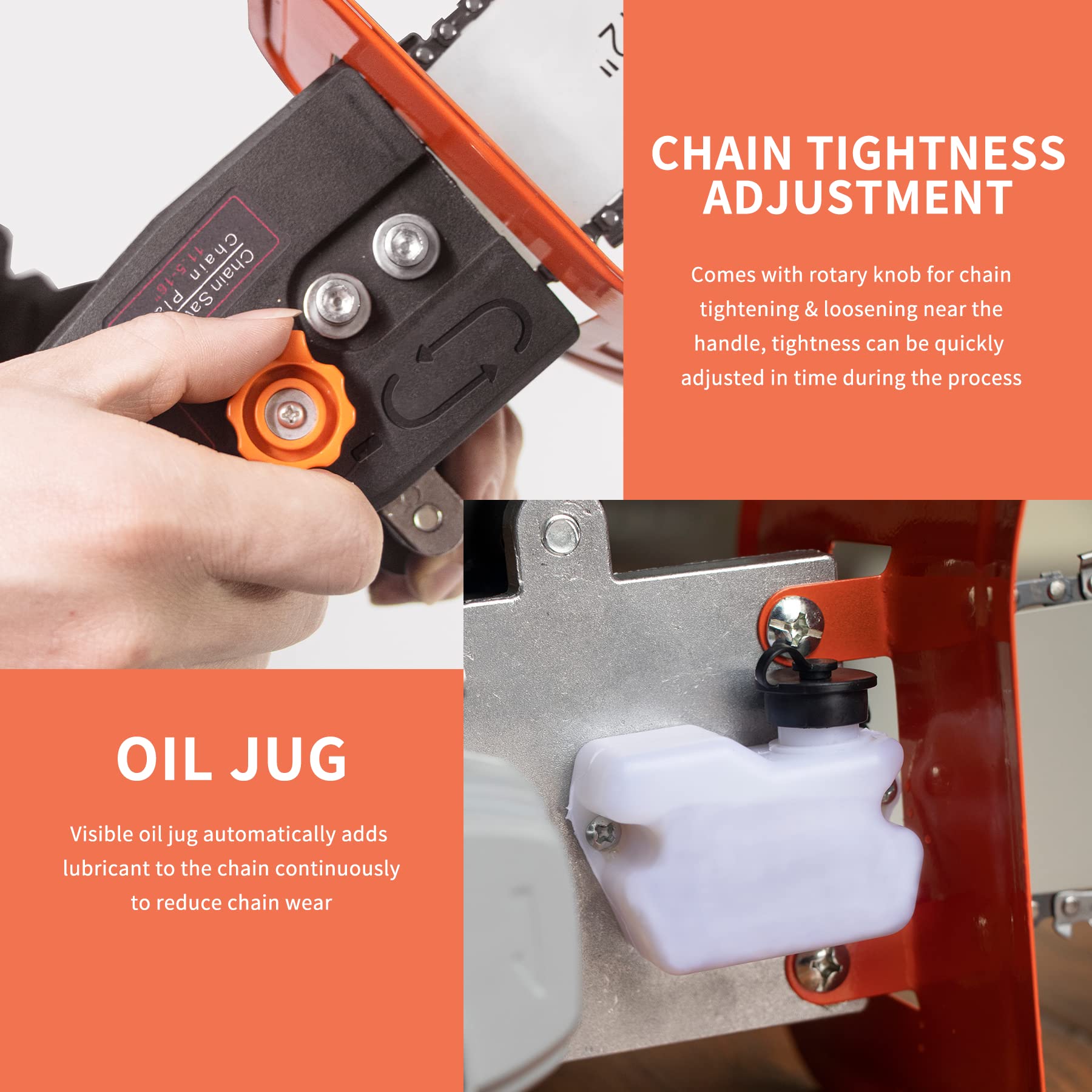 12 Inch Chainsaw Attachment for Angle Grinder - Electric Chain Saw Converter with 5/8”-11 Thread (Fits M10, M12, M14) - Wood Cutting Tool for DIY, Logging & Firewood Preparation - Perfect for Home Improvement, Gardening & Outdoor Projects
