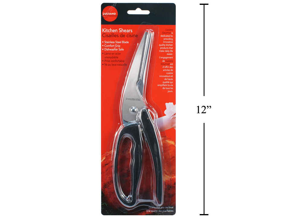 LUCIANO GOURMET Kitchen Shears - Heavy Duty Stainless Steel Cooking Scissors for Cutting Meat, Herbs, Poultry - Perfect for Professional Chefs & Home Cooking