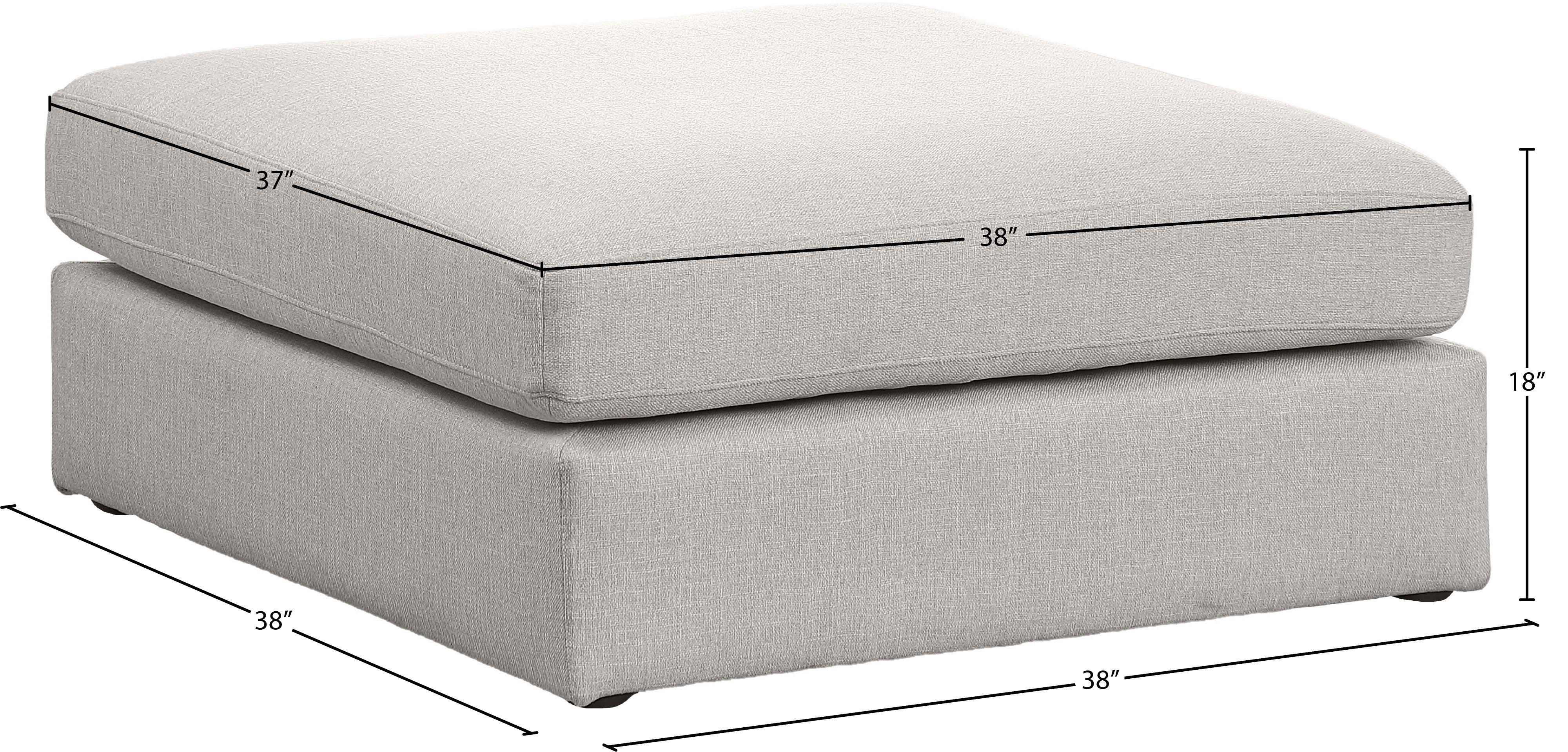 Beckham Durable Linen Textured Fabric Ottoman Footrest - Perfect for Living Room, Bedroom & Home Decor