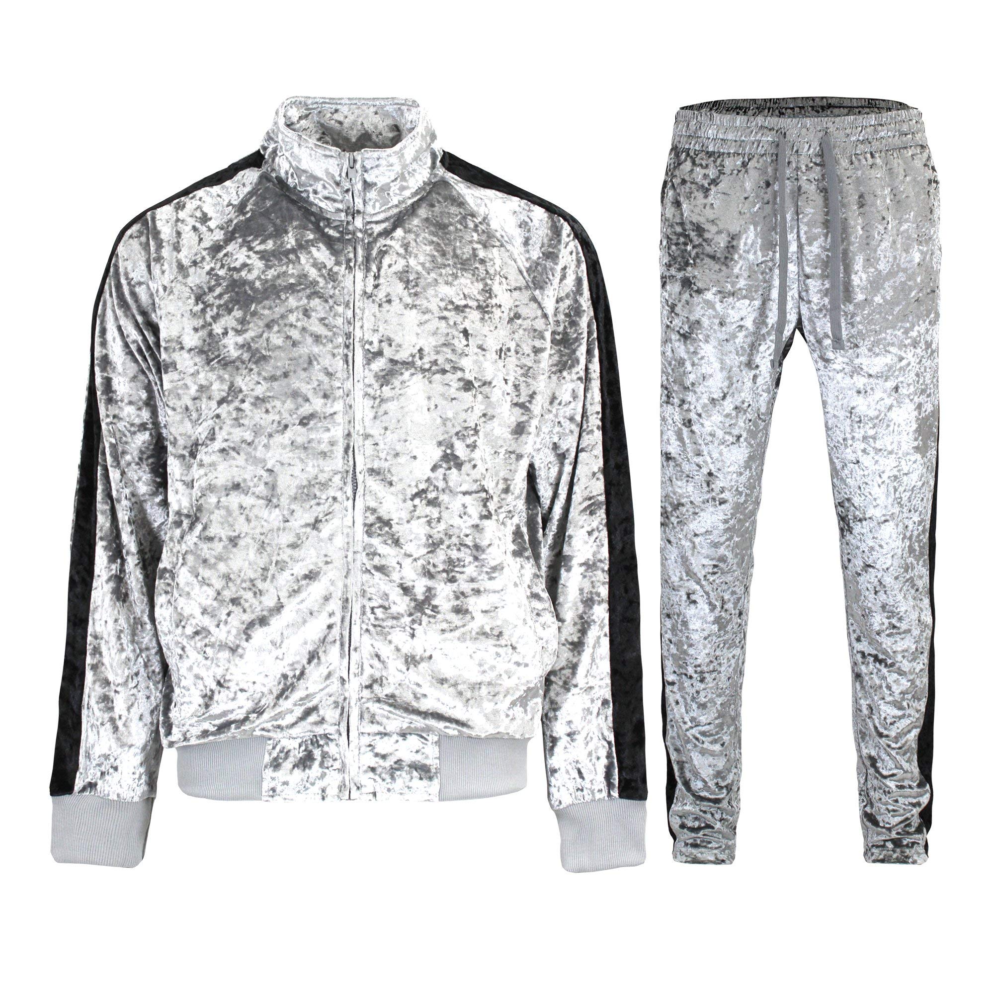 G-Style USA Men's Velour Velvet Tracksuit Set - Comfortable Casual Wear, Gym & Lounge Outfit for Men | Perfect for Workout, Running, Travel & Relaxing at Home