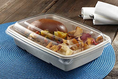 Clear Flat Lids for Rectangular Pulp Containers - 300 Pack Durable & Recyclable Plastic Food Storage Lids - Perfect for Takeout Containers, Meal Prep, and Restaurant Supplies