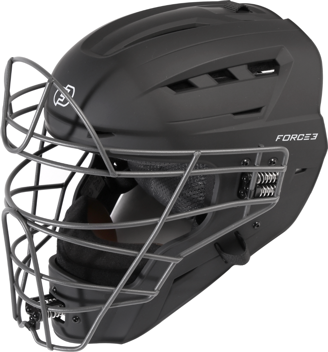 FORCE3 XS3® PRO Catchers Helmet - NOCSAE Certified Matte Baseball Helmet for Youth & Adult Players - Perfect for Baseball, Softball & Training Sessions