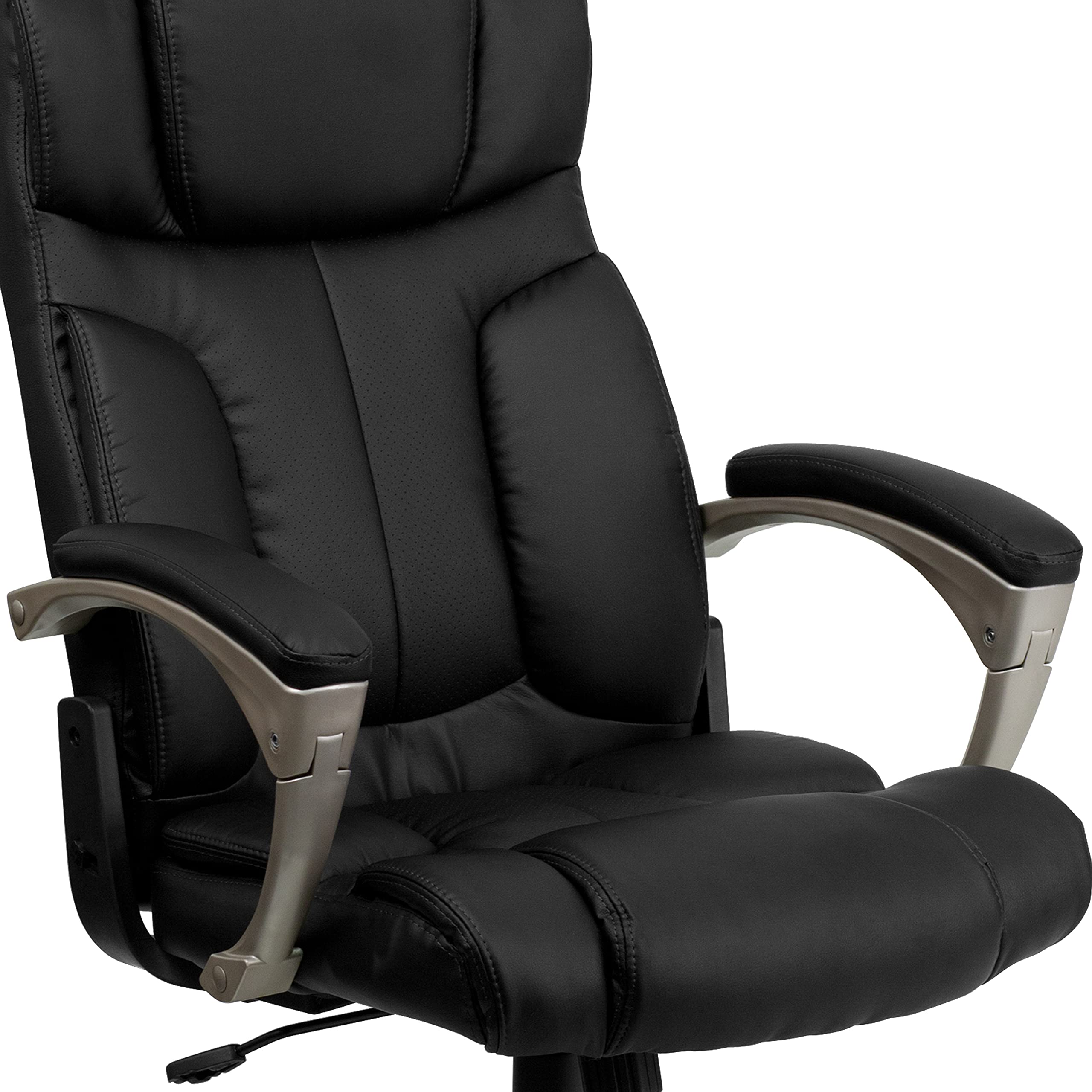 Premium High Back Ergonomic Executive Office Chair - Black LeatherSoft Swivel Chair with Adjustable Arms for Home & Office Workspace Comfort