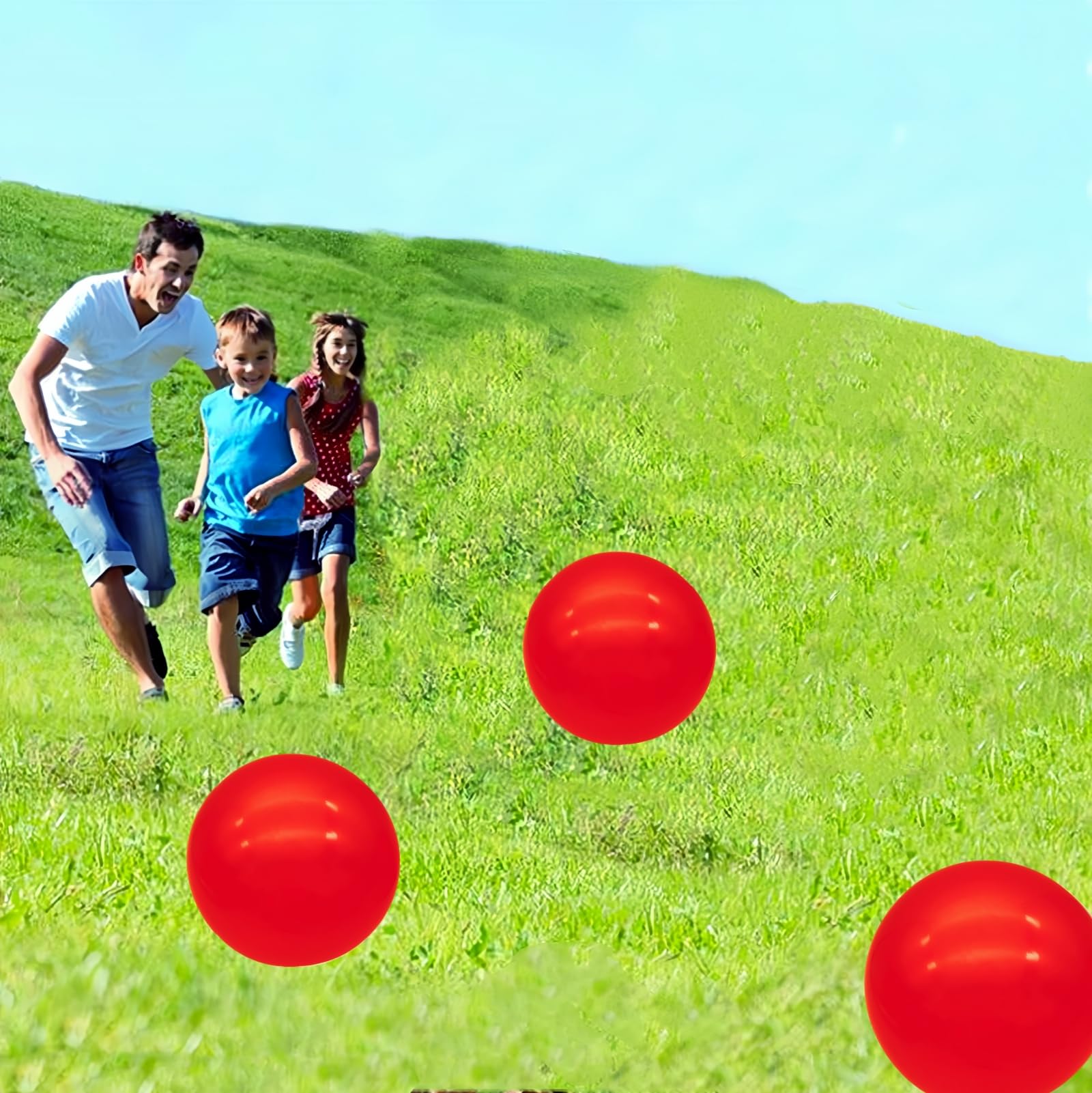 2 Pack 9 Inch Inflatable Bouncy Balls with Hand Pump - Fun Indoor Outdoor Play Balls for Kids, Birthday Party Favors, Pool Toys & Backyard Games