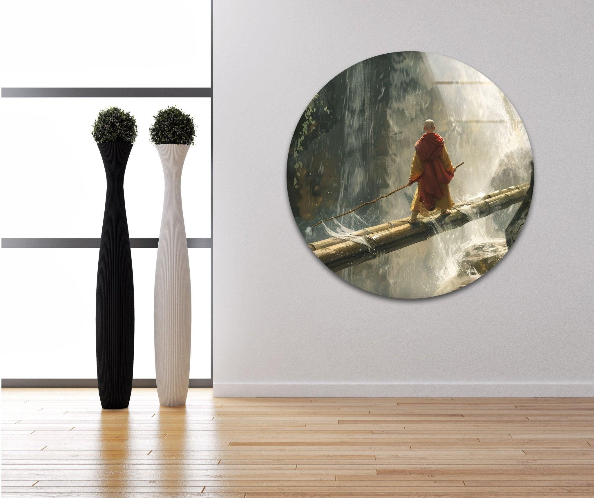 Aang Avatar Glass Wall Art - Stunning Anime Decor for Living Room, Bedroom, or Office - Perfect Gift for Avatar Fans