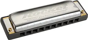 Hohner Rocket Harmonica in Bb Key - Professional Blues & Folk Harmonica for Beginners & Musicians - Perfect for Live Performances & Music Practice