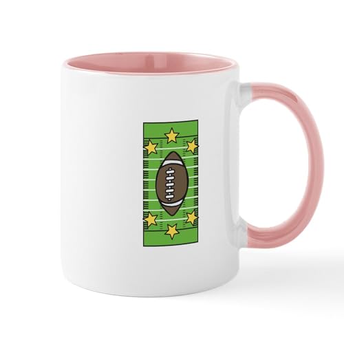 White/Pink Inside - Football Field Mugs