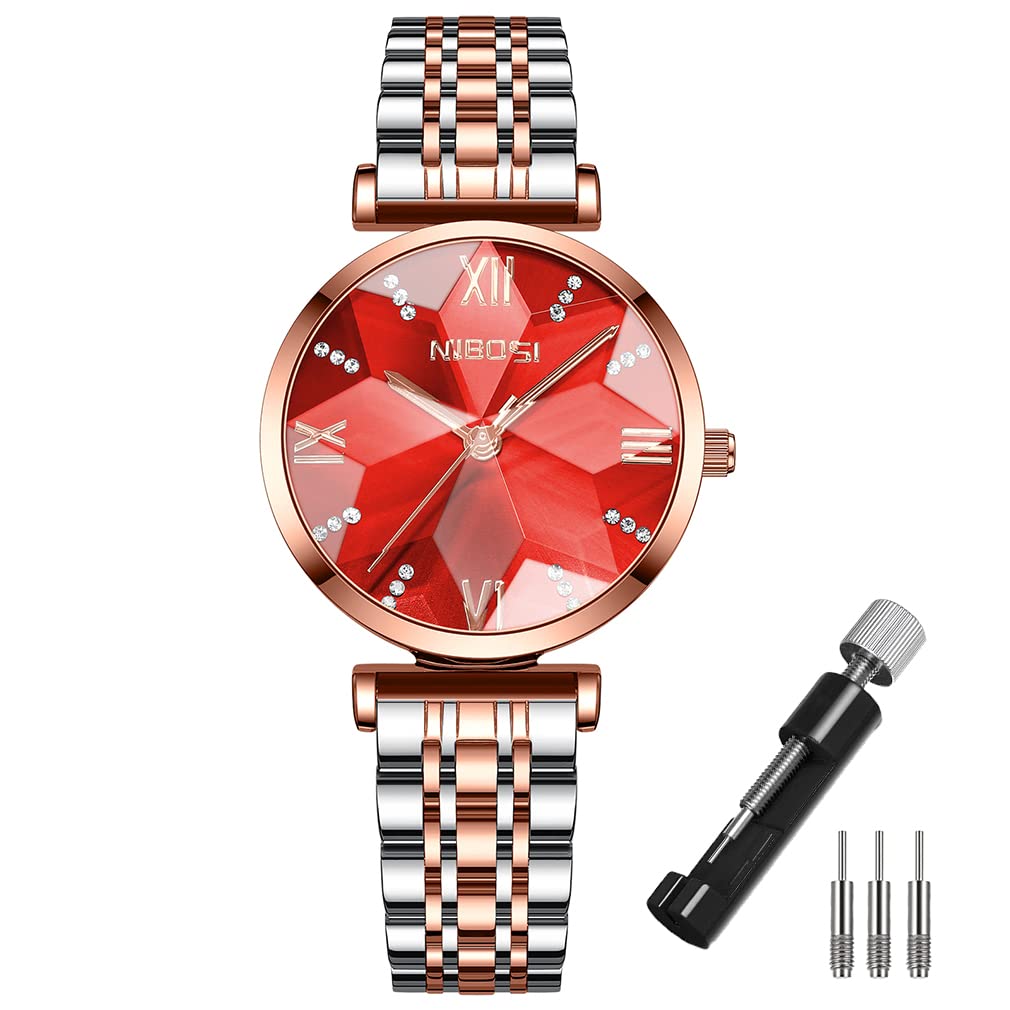 NIBOSI Women's Rose Gold Fashion Watch - Luxury Analog Quartz Stainless Steel Waterproof Dress Watch for Women, Elegant Round Face, Perfect Gift for Wife, Girlfriend, Mother - Ideal for Office, Party, Wedding & Daily Wear