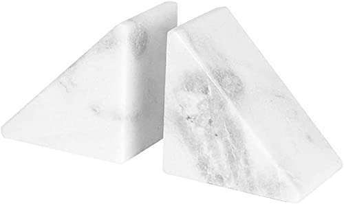 Farmhouse Marble Bookends for Shelves - Rustic Home Decor for Living Room, Study & Office - Heavy Duty Book Holder for DIY Bookshelf Organization & Decoration - Perfect for Home, Office & Gift Giving